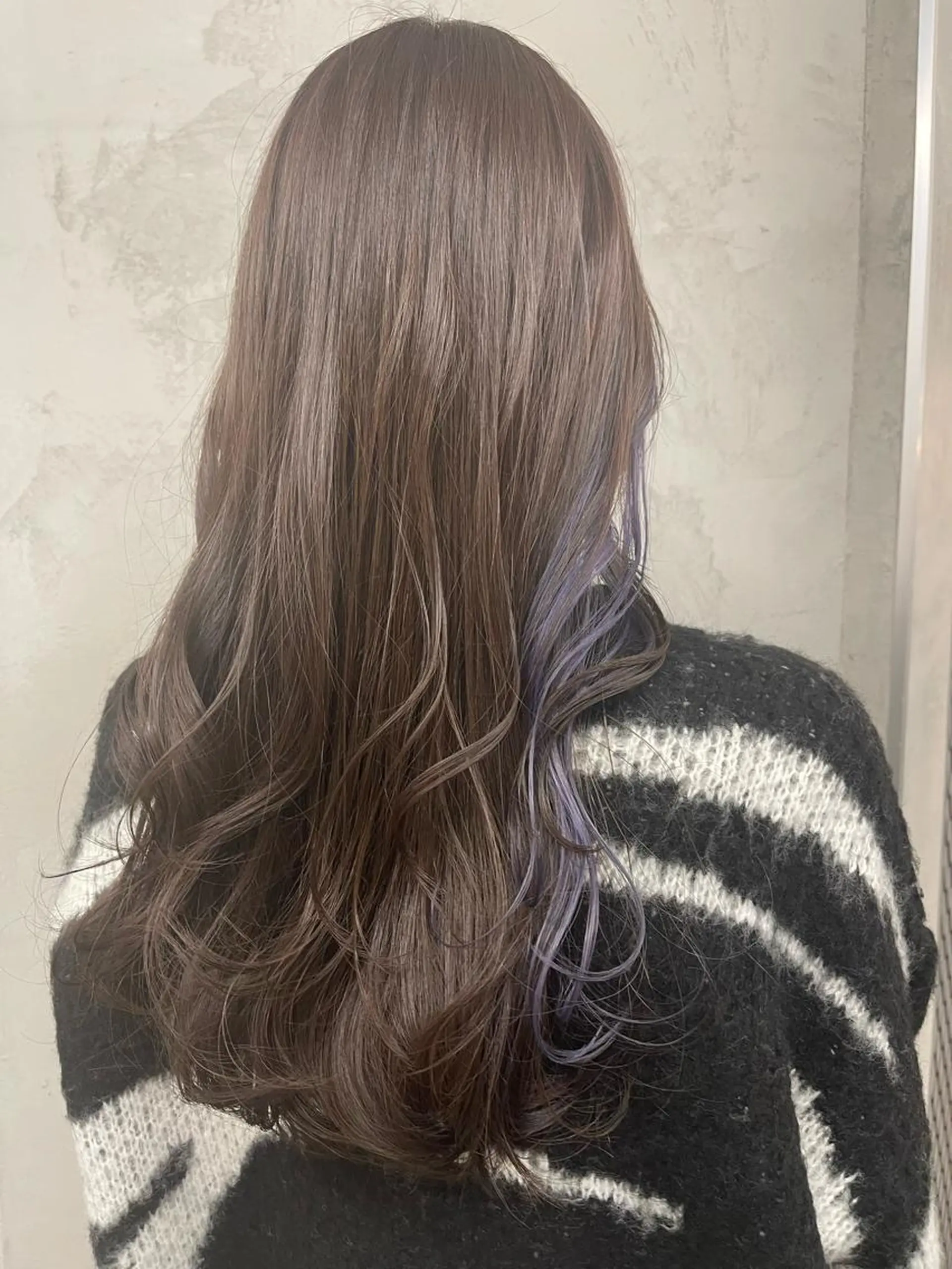 ロング カラー グレージュ インナーカラー バイオレットカラー ダブルカラー /まつ毛パーマ🎀のヘアスタイル