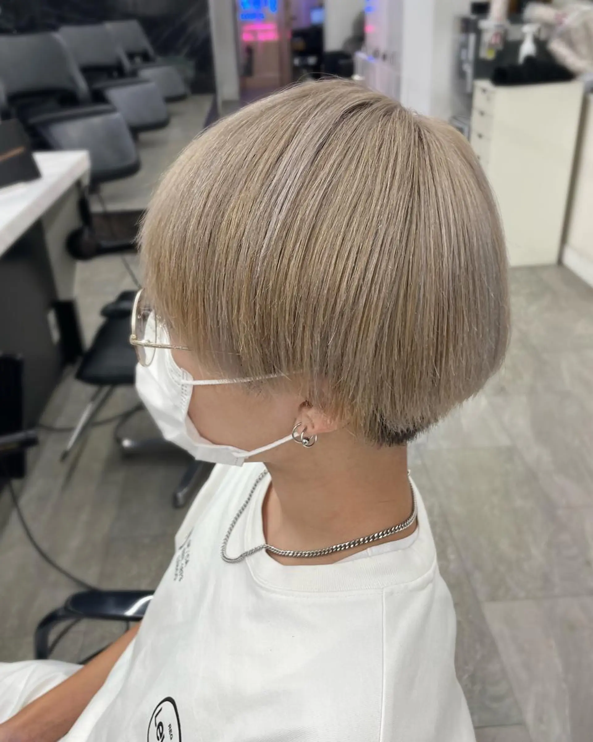 ショート カラー メンズ マッシュ ベージュカラー ホワイトベージュ 🎀プルエクステ みまひかる🎀のヘアスタイル