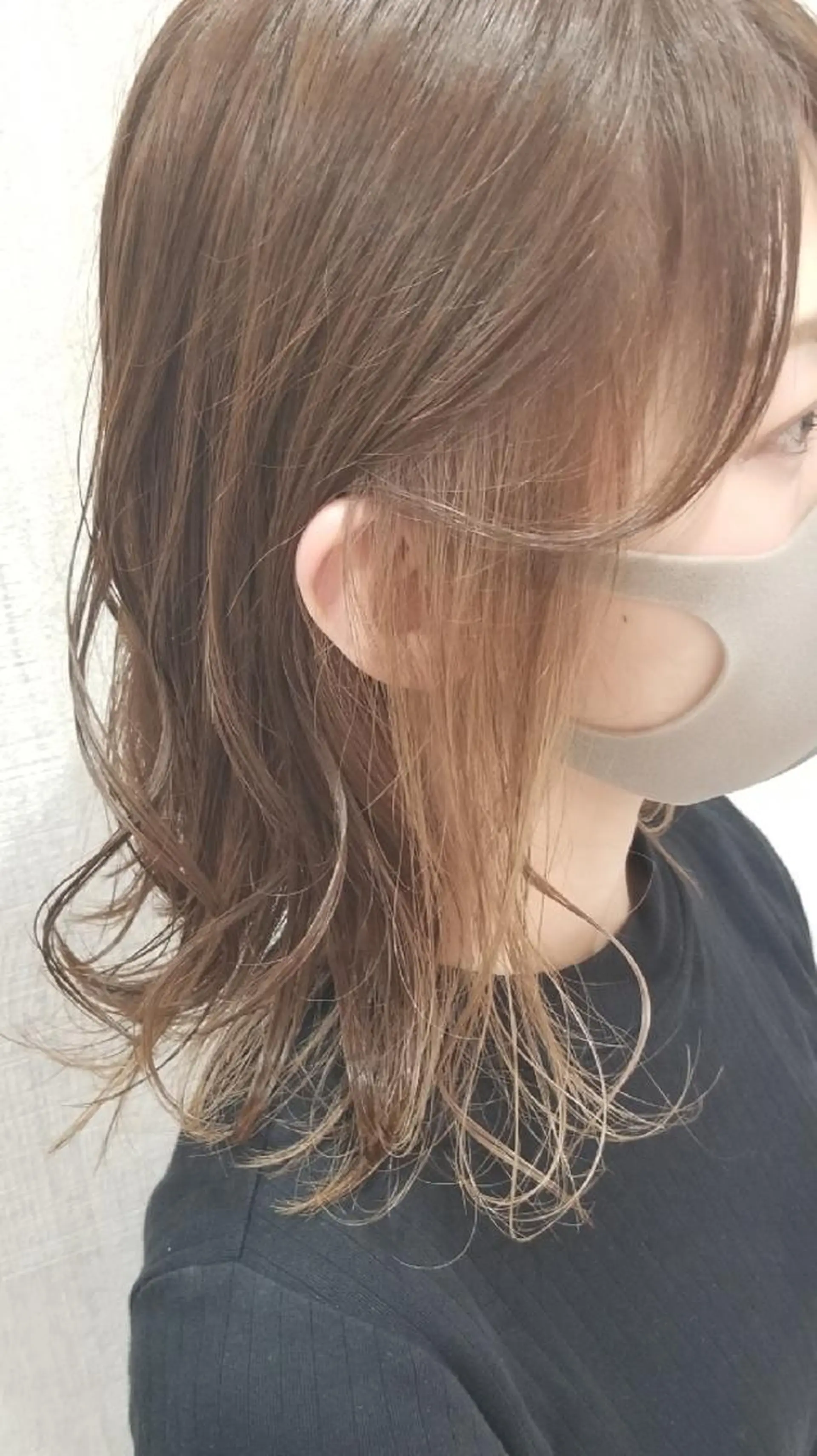 ミディアム カラー インナーカラー カット ヘアカラー 顔周りレイヤーカット 髪質改善代表西村功平のヘアスタイル