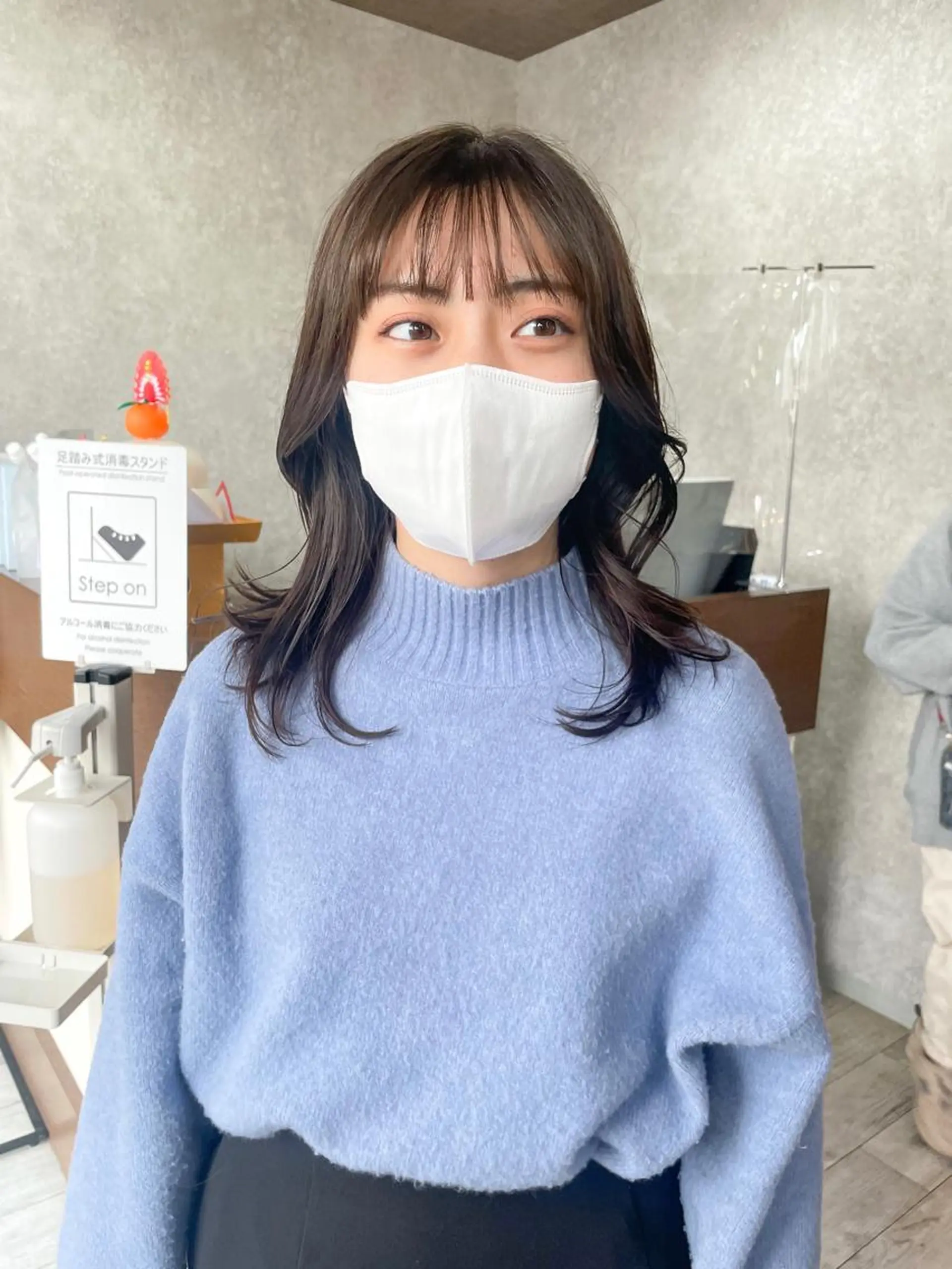 ミディアム カラー レイヤーカット ヘアカラー トリートメント 高橋 みく/ minim 暖色のヘアスタイル