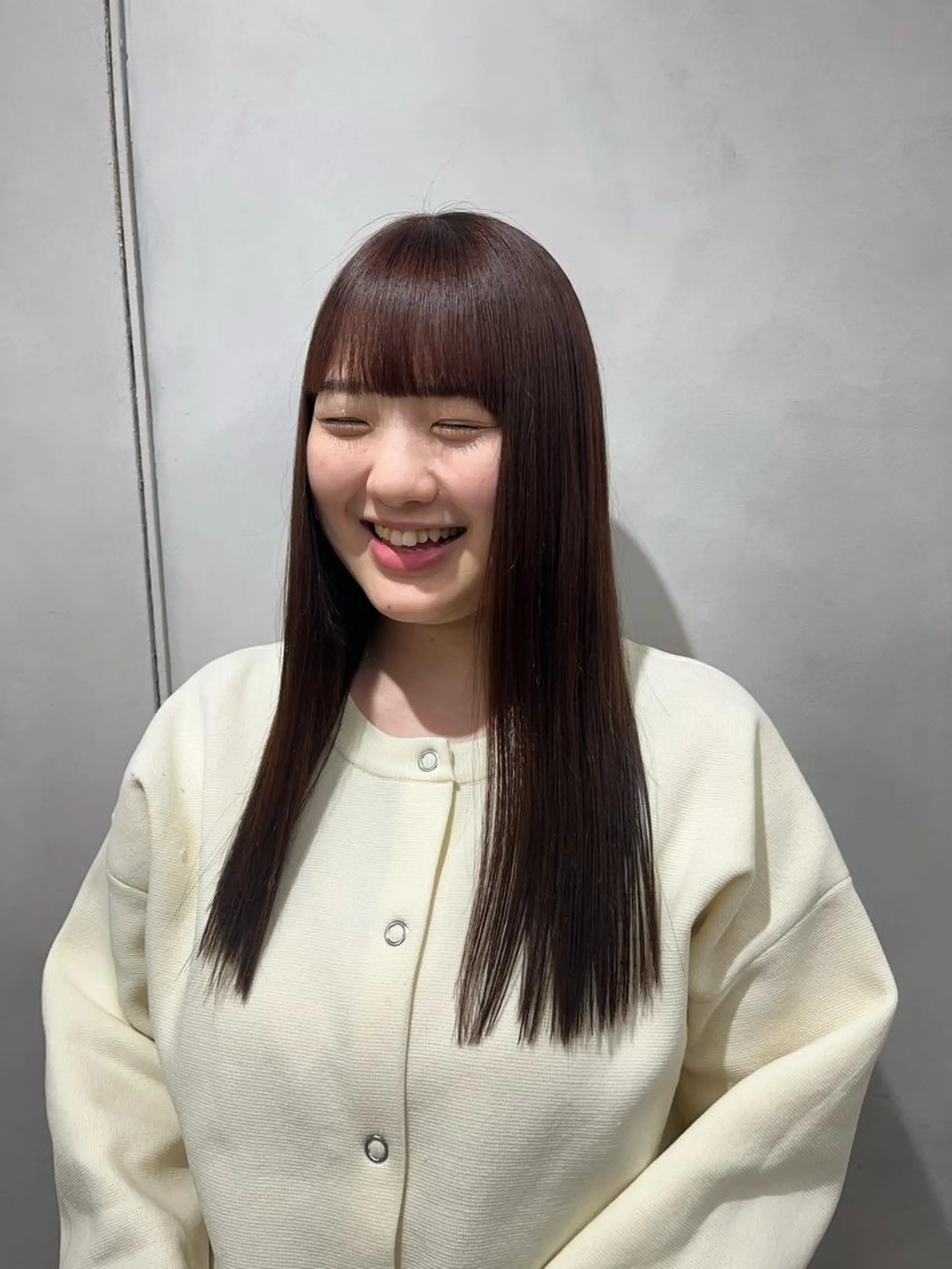 ロング ヘアカラー トリートメント ボブ/ベージュ/ パーマ🪿近森ゆいのヘアスタイル