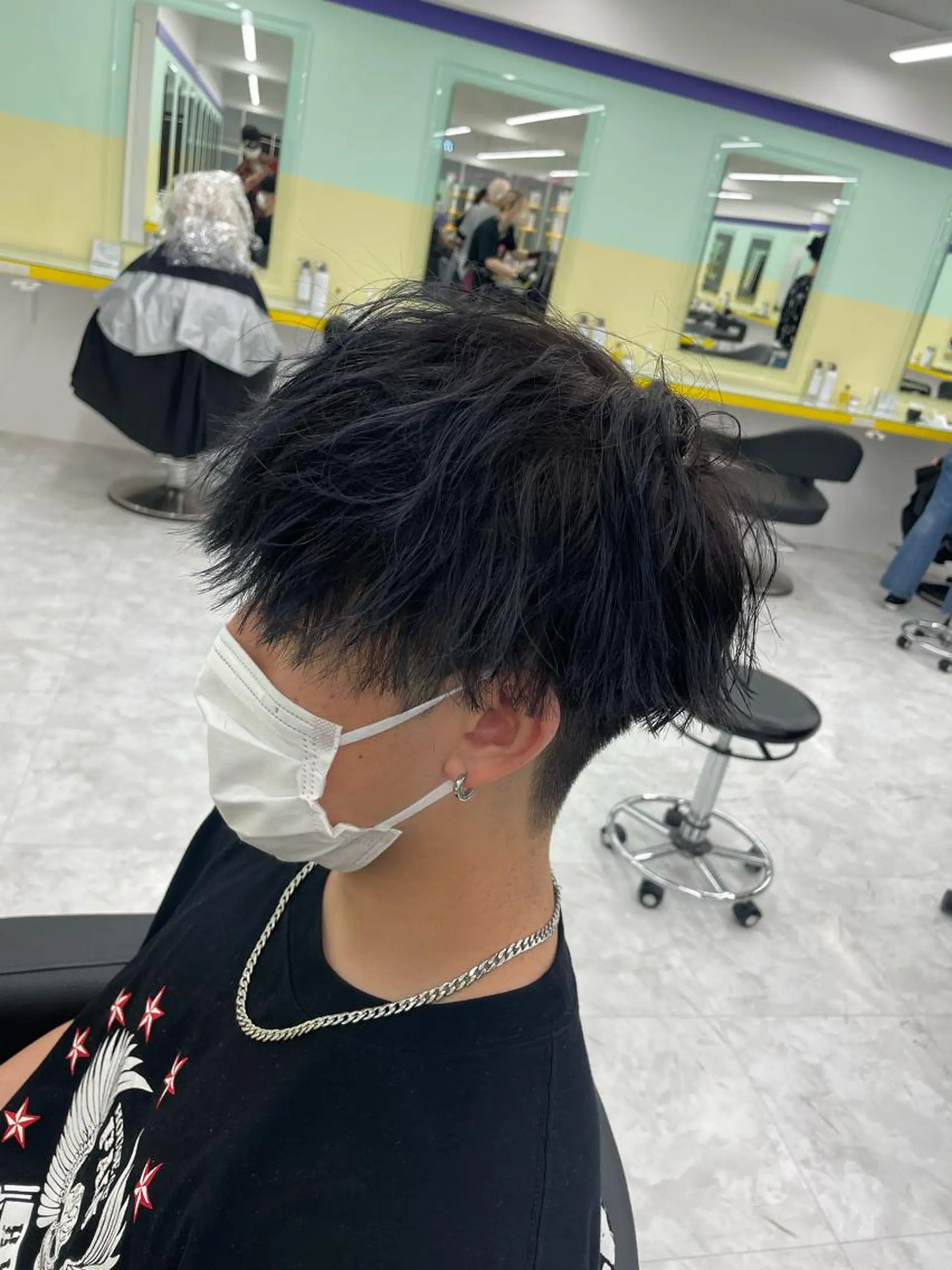 セミロング ヘアアレンジ メンズ 顔まわりカット の達人のヘアスタイル