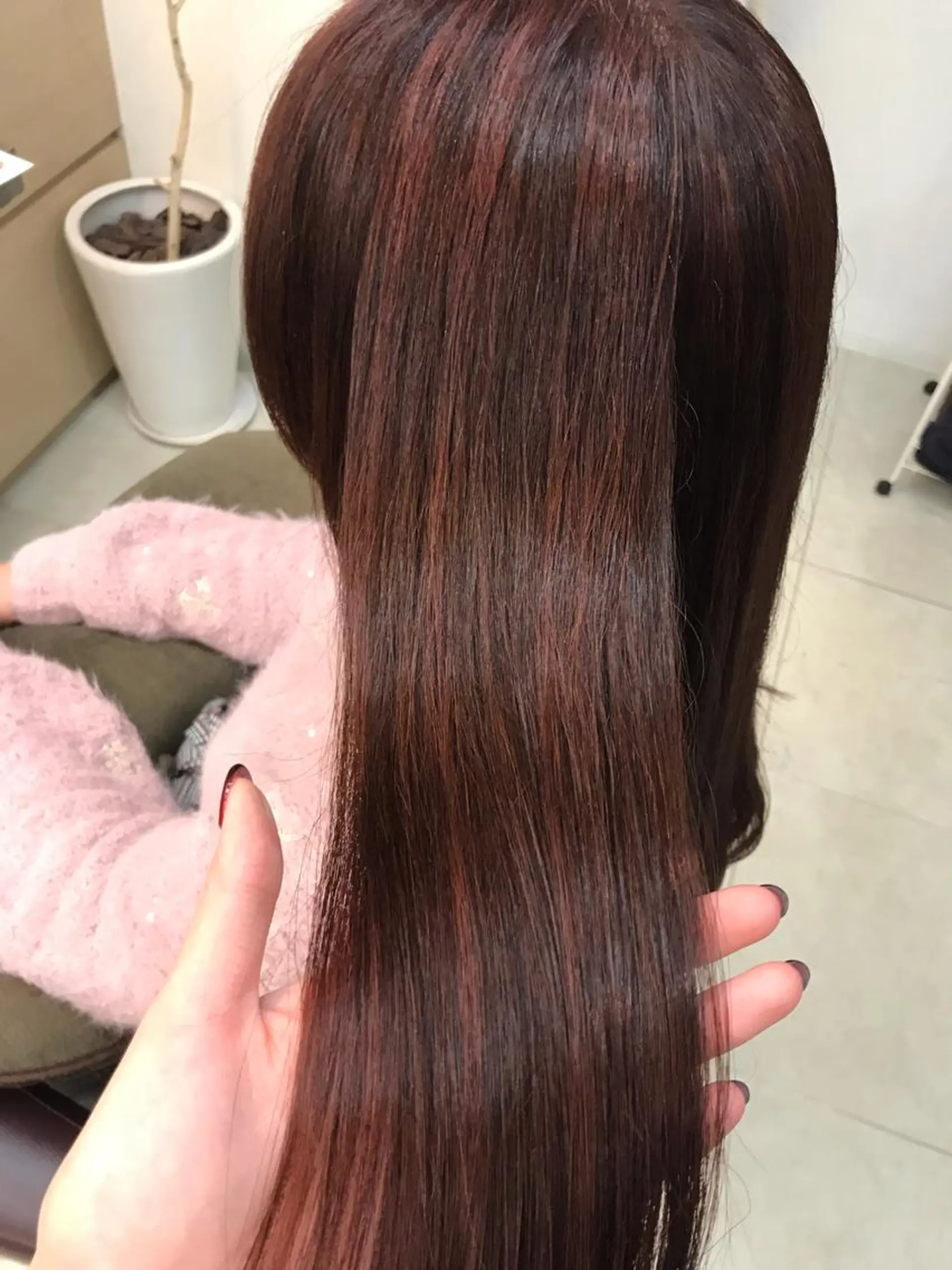 ロング カラー ハイライトカラー ピンクカラー ハイライト 顔まわり‎🤍小顔 カット🤍みさきのヘアスタイル