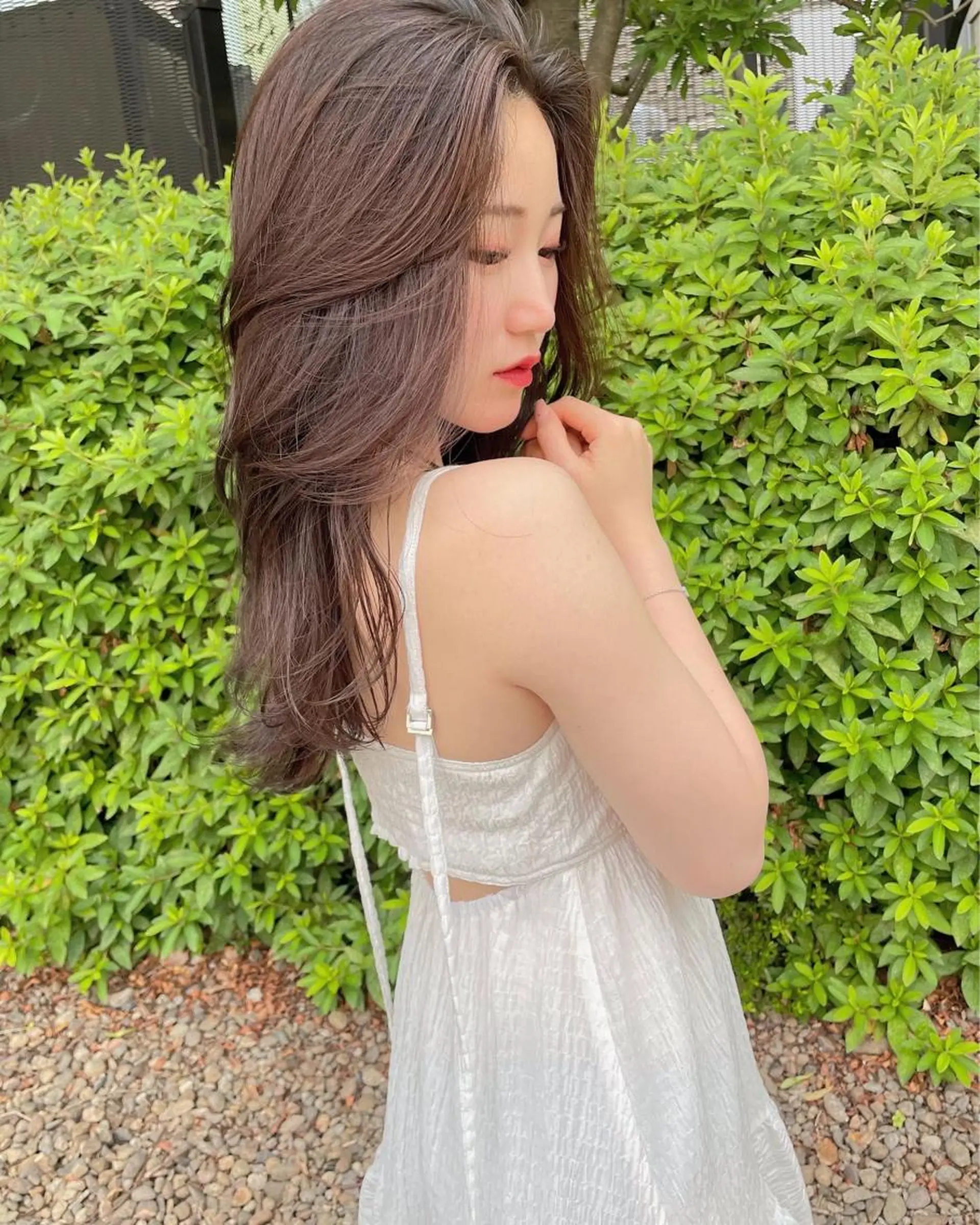 セミロング カラー ヘアカラー レイヤーカット/ 縮毛矯正/ミサキ💐のヘアスタイル