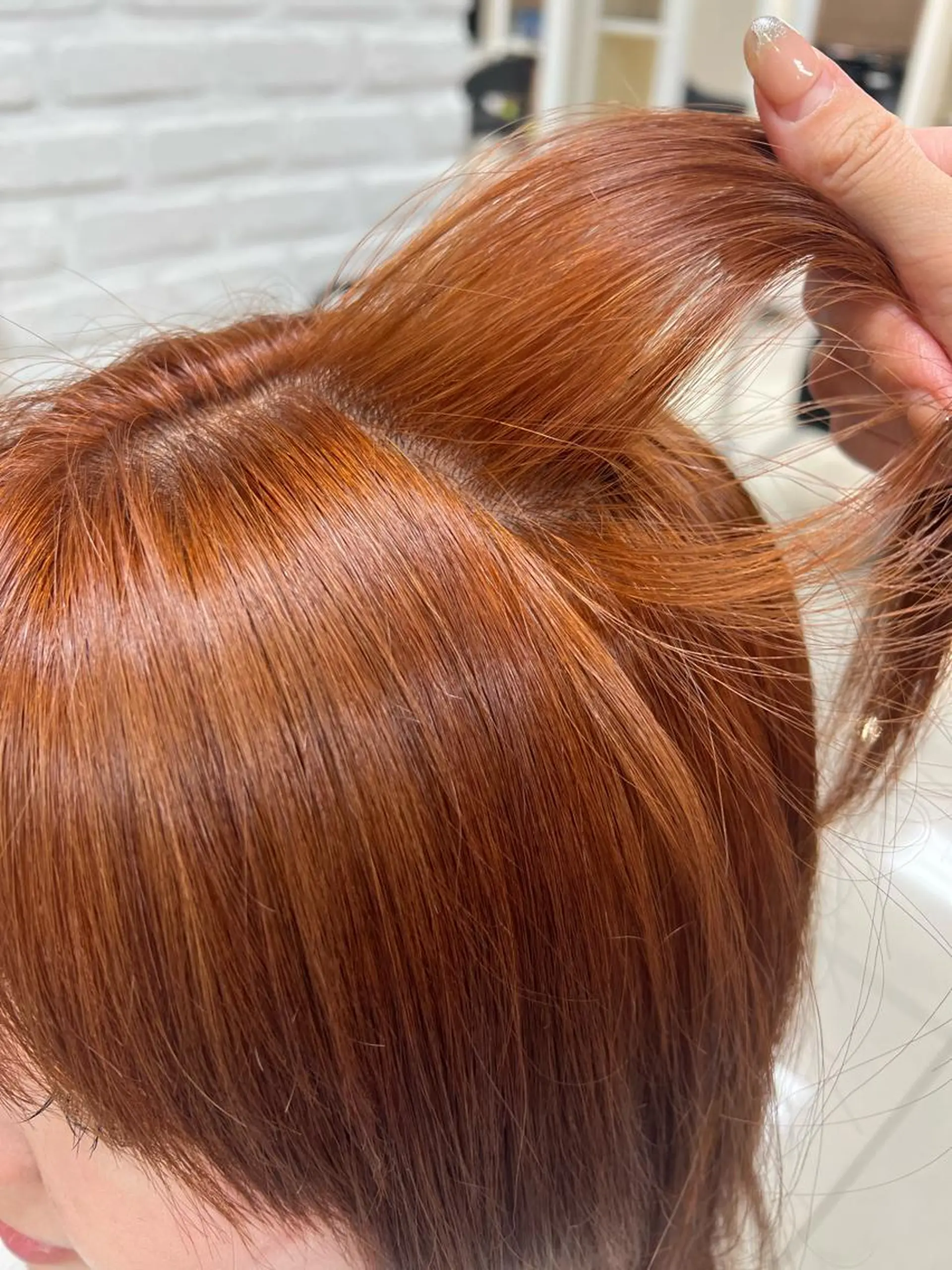 ミディアム カラー オレンジ ピンクカラー ヘアカラー トリートメント 【暖色カラー特化】 中山由梨のヘアスタイル