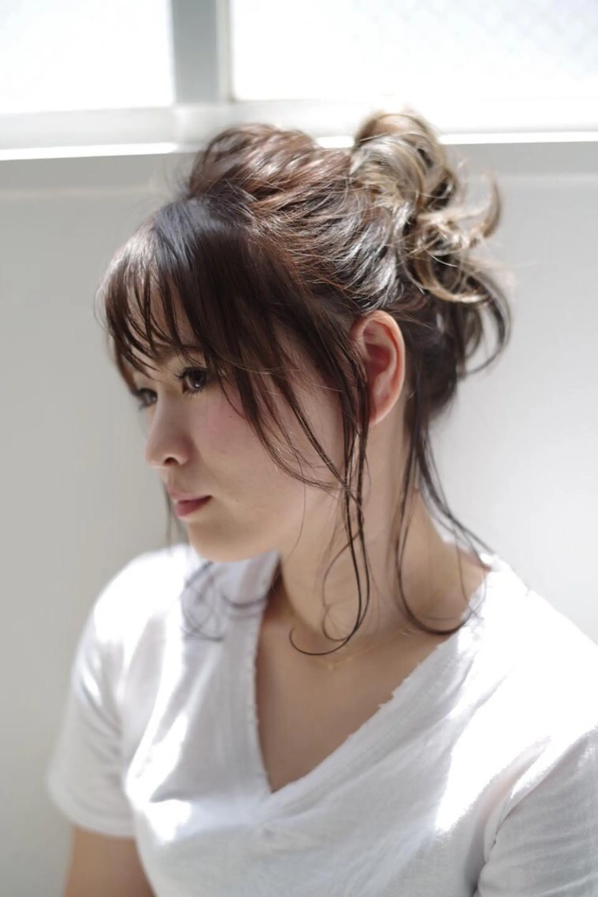 ミディアム カラー ヘアアレンジ お団子ヘア ✨🌿大人可愛い愛さ れhair🌿✨松本のヘアスタイル