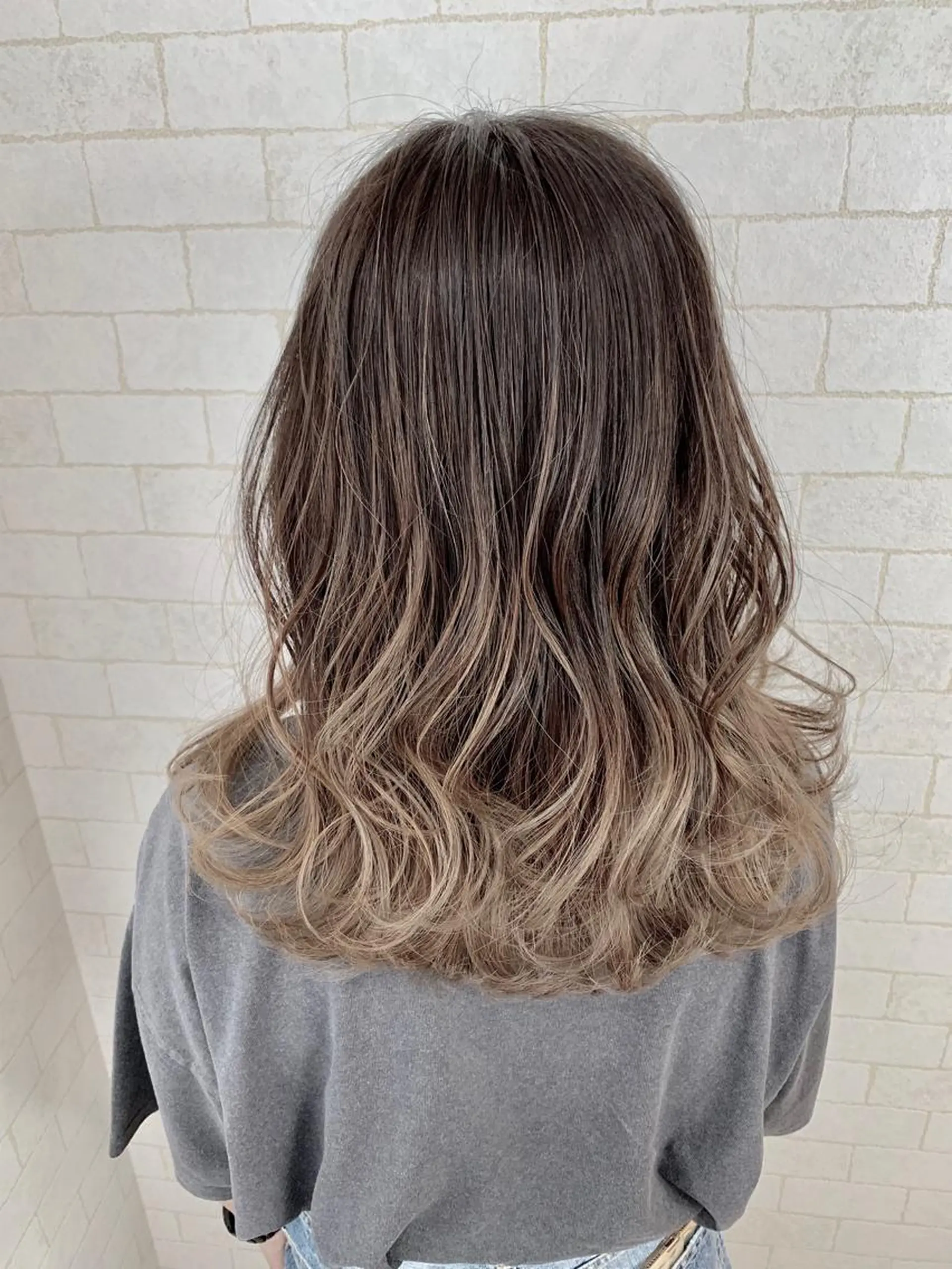 セミロング カラー 神野 雅樹のヘアスタイル