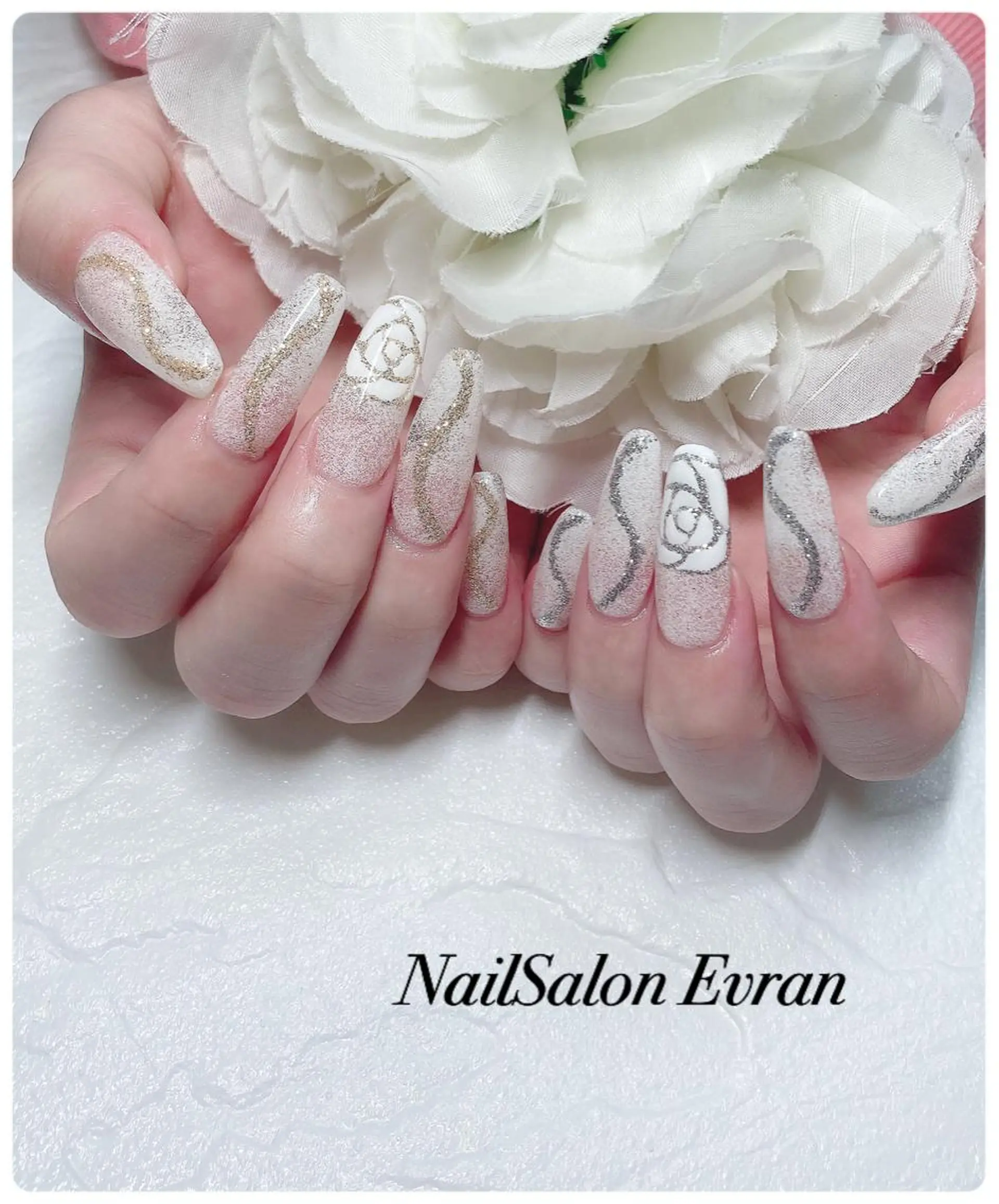 ネイル ラメ(グリッター) スカルプネイル ハンドネイル Nail salon Evranのネイルデザイン