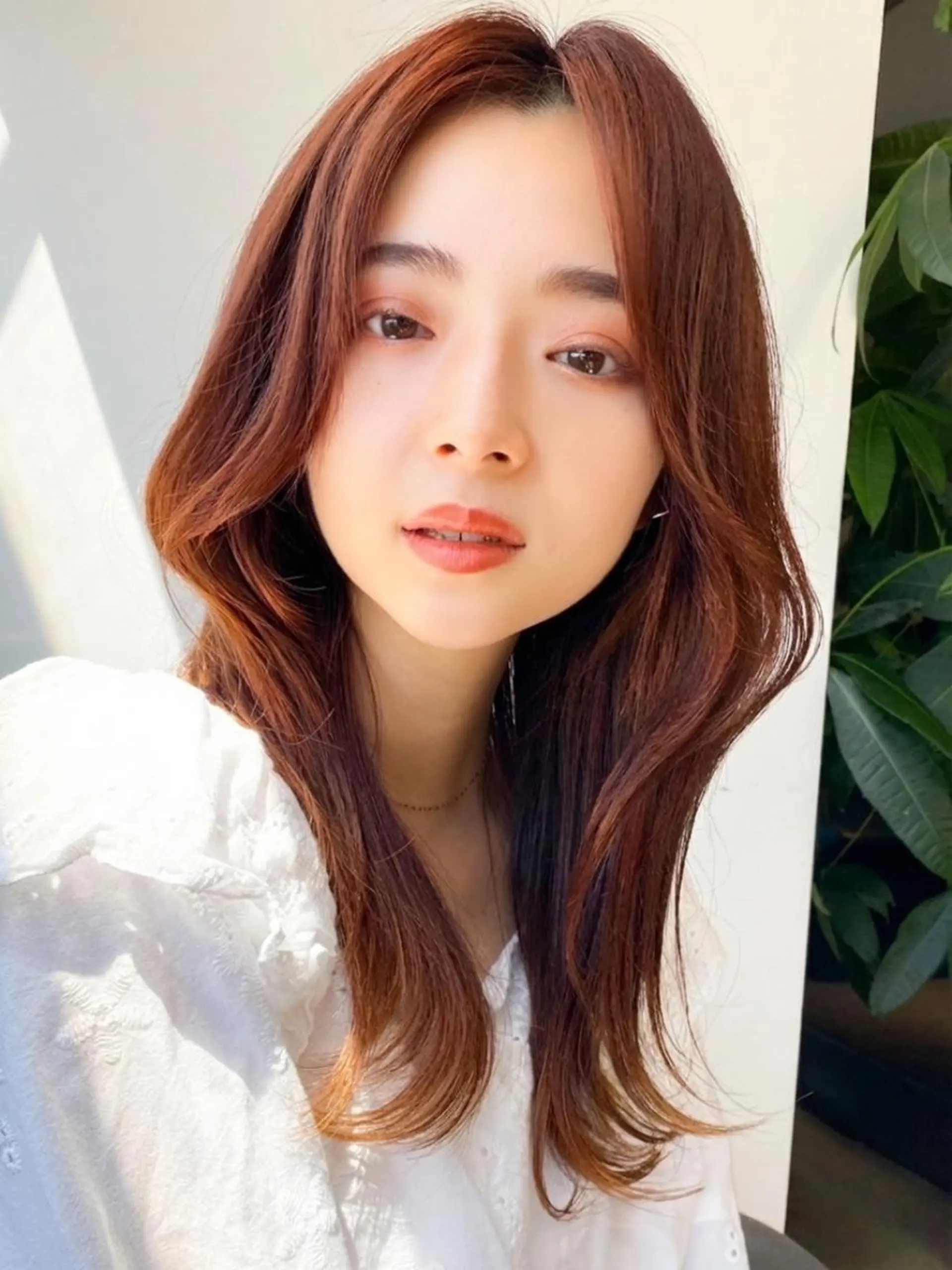 セミロング カット ヘアカラー トリートメント momoca/松本/ 暖色カラー/ボブのヘアスタイル