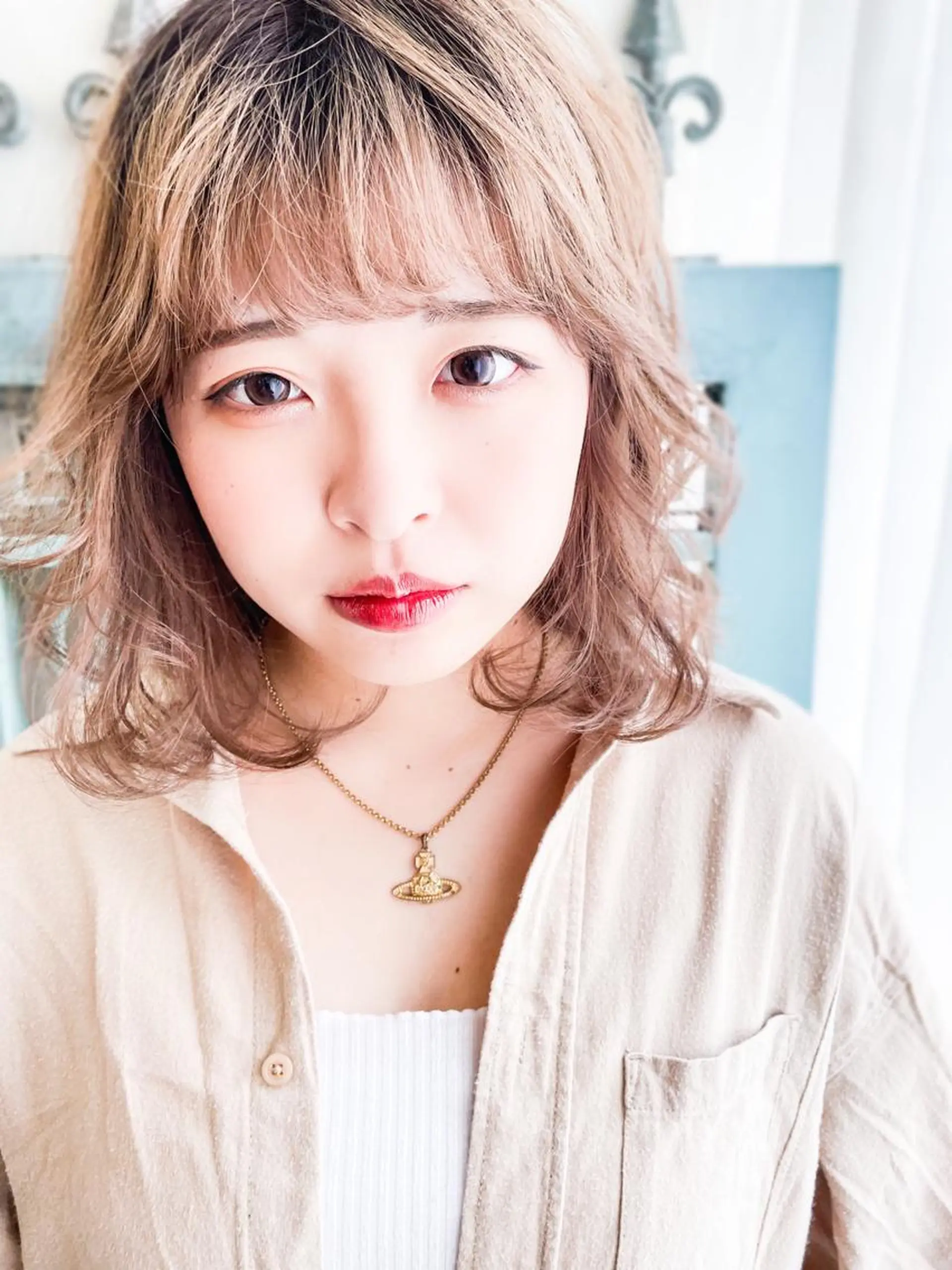 ミディアム カラー パーマ ヘアアレンジ メンズ 表参道Lise おおいしおりのヘアスタイル