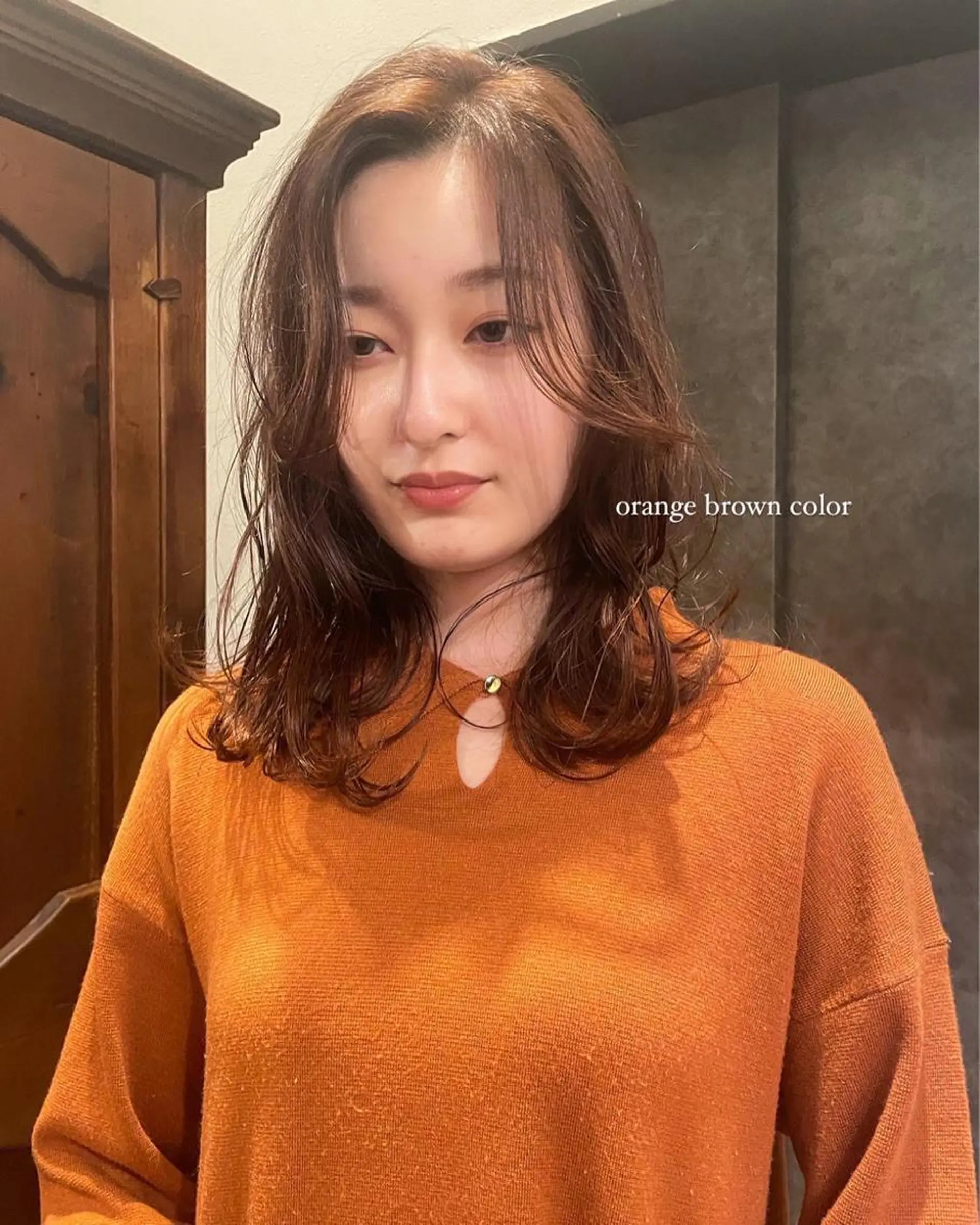 ミディアム カラー ブラウンカラー オレンジ オレンジブラウン tete nico所属・似合わせ/ヘアカラー nanami🌸のヘアスタイル