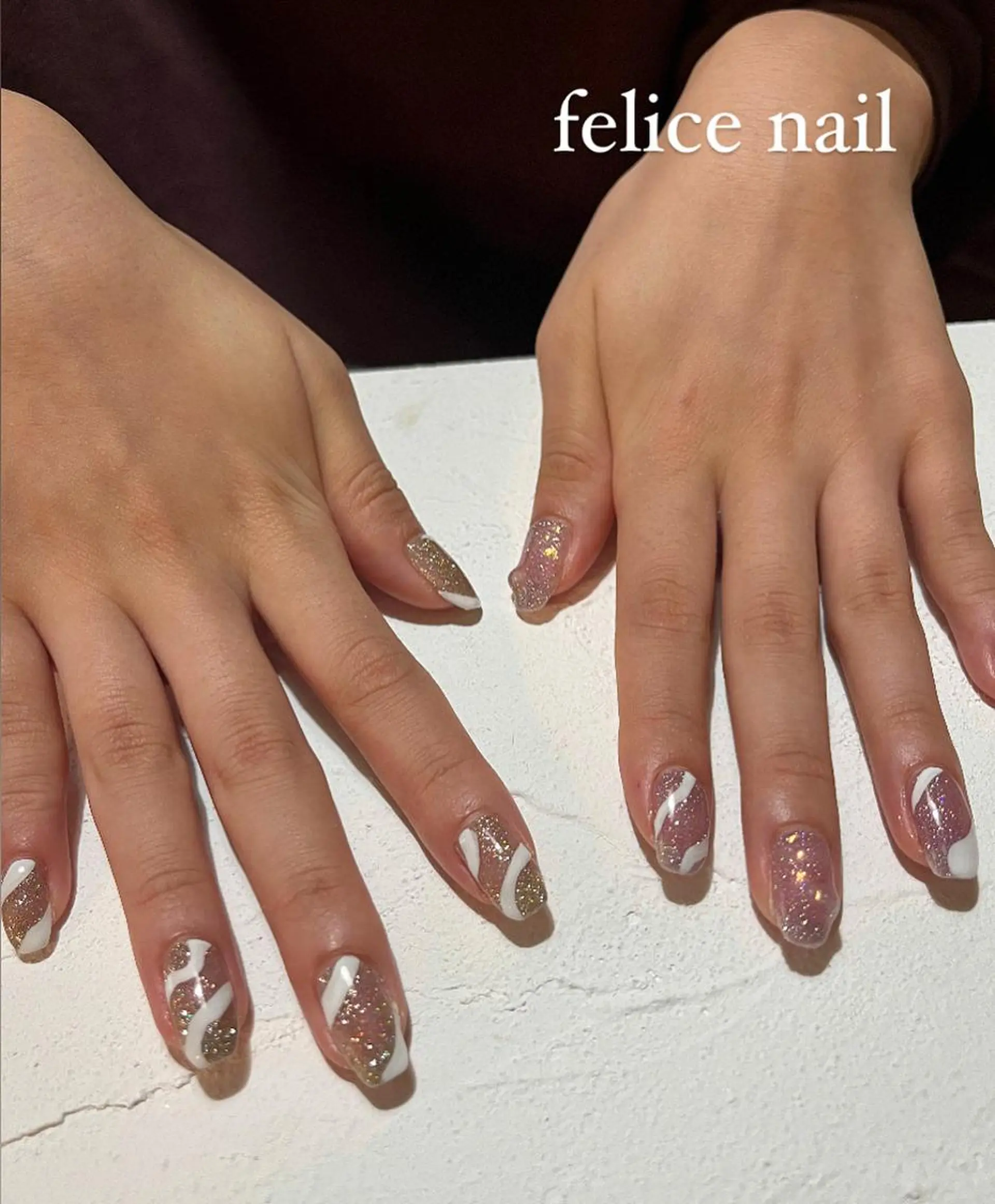 ネイル オーロラネイル ラメ(グリッター) 持ち込み felice nailのネイルデザイン