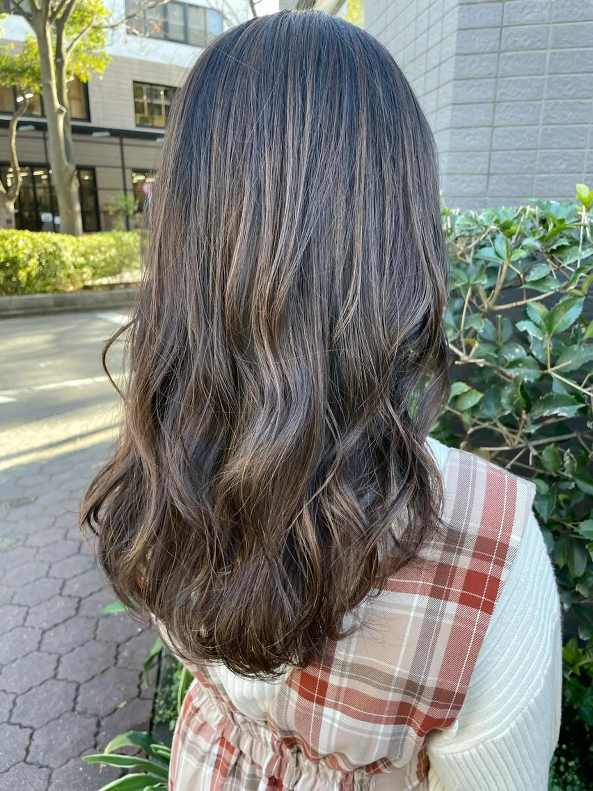 ロング アッシュ チョコレートブラウン ハイライト トリートメント 韓国風ヘア♡ runaのヘアスタイル