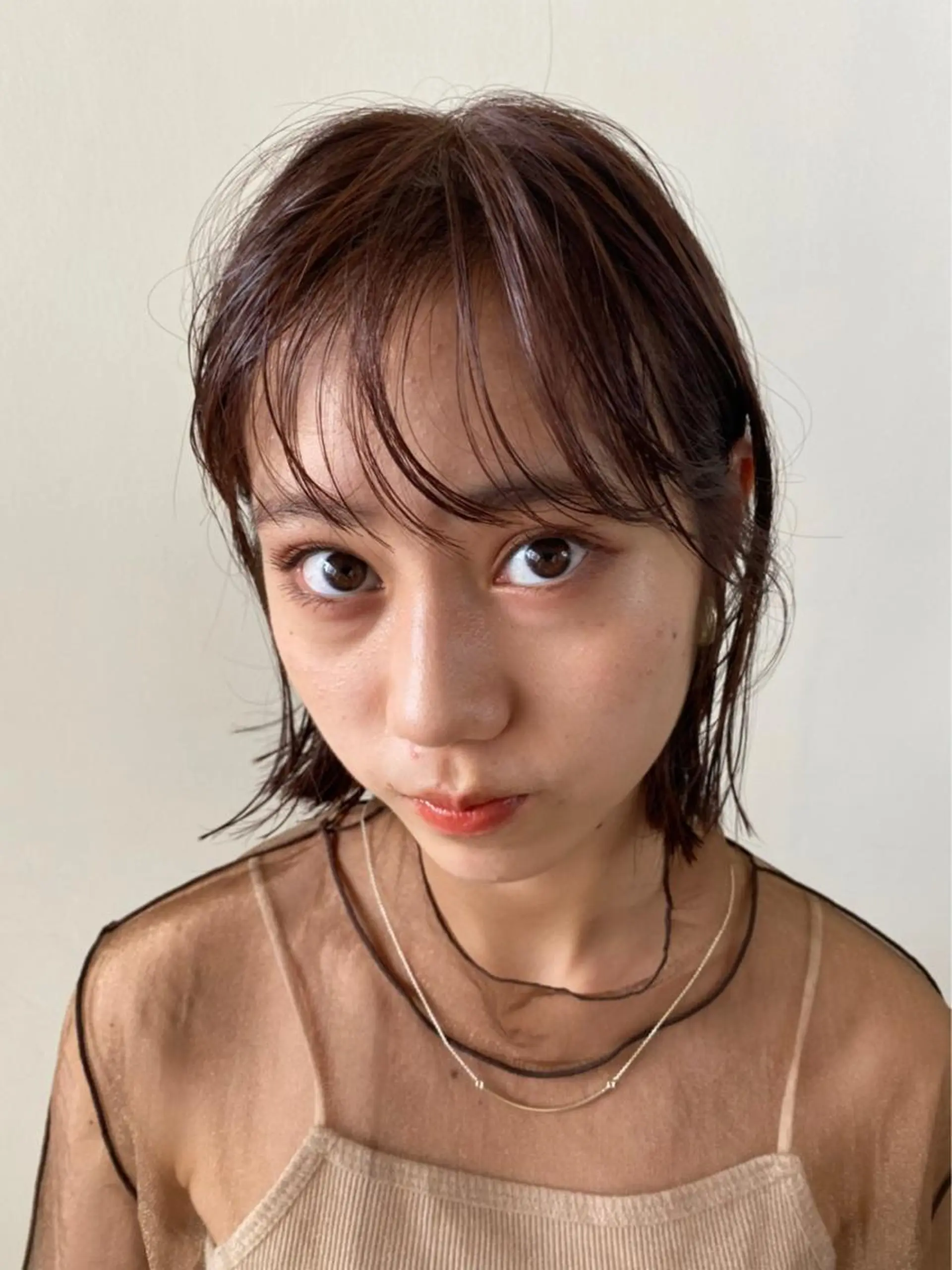 ミディアム カラー ブラウンカラー ピンクカラー ピンクブラウン 髪質改善・酸性・ ストレート　Maruのヘアスタイル