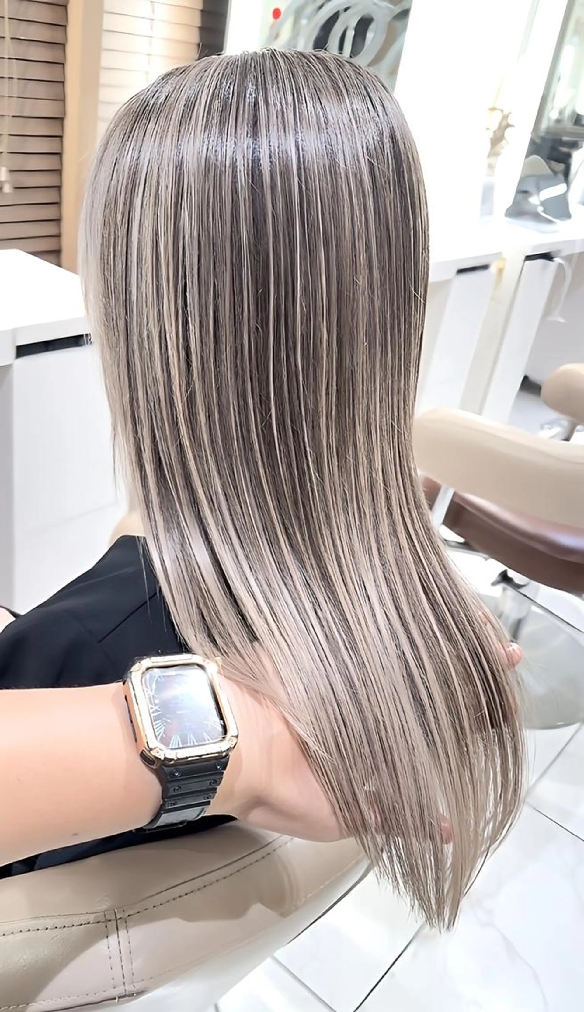 ロング カラー 髪質改善 ヘアカラー トリートメント ＡＳＨ 大宮のヘアスタイル