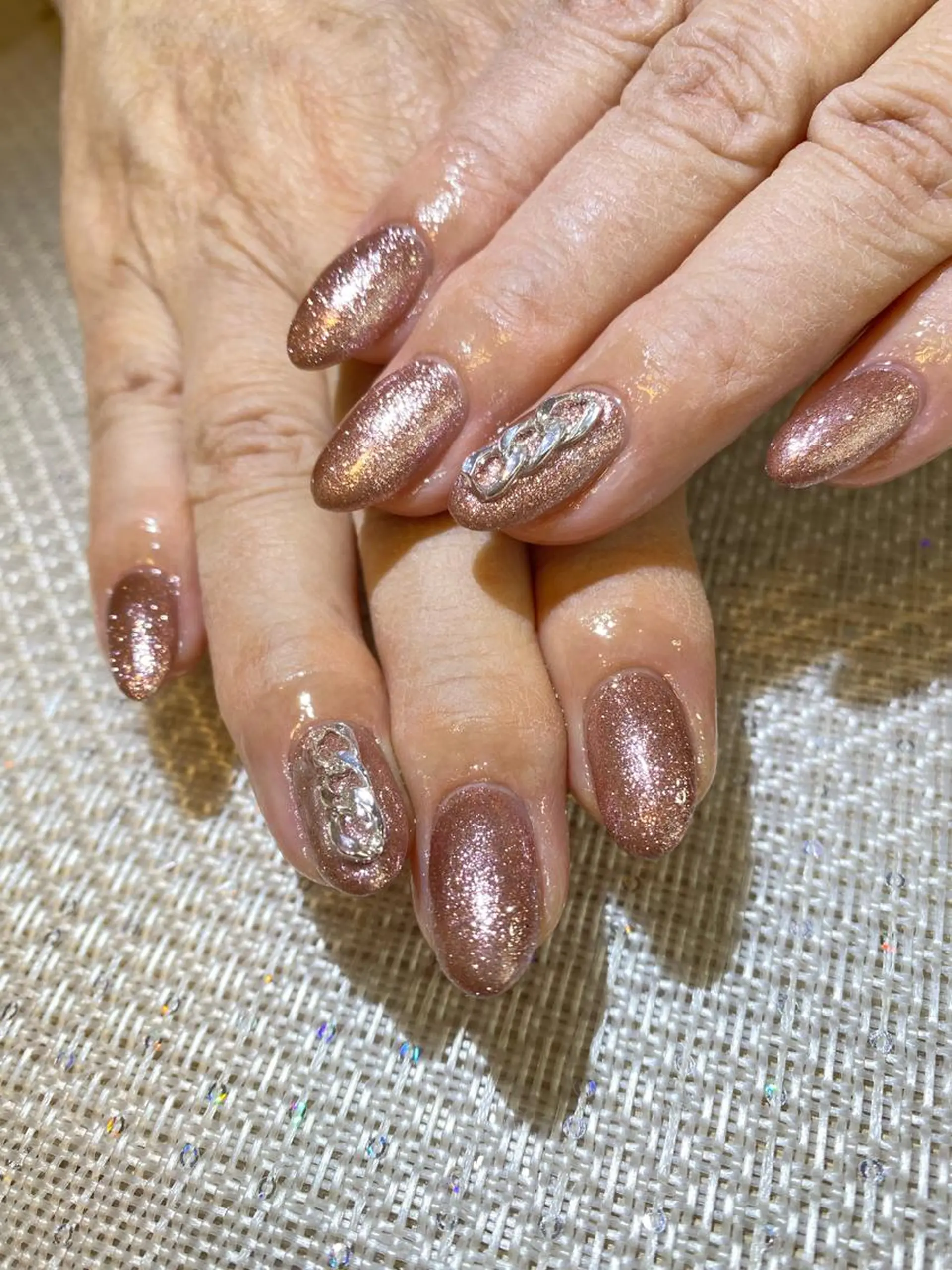 ネイル ゴールド ピンク Esthetic Will所属・will 有希のネイルデザイン