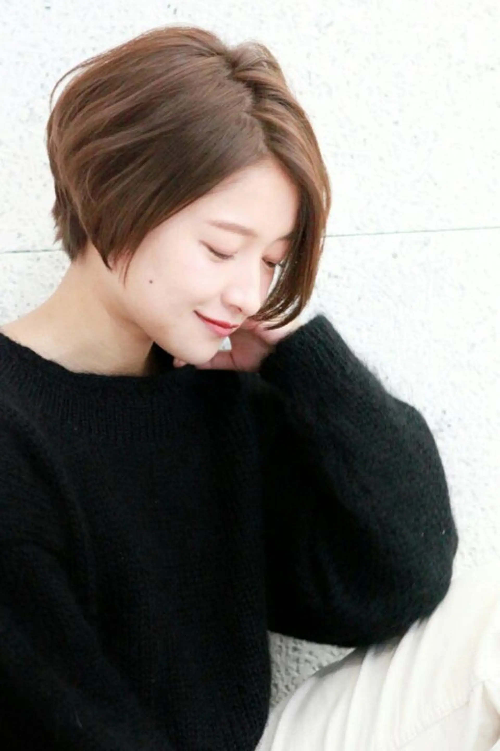 ショート カラー パーマ ヘアアレンジ メンズ ショートボブ ハンサムショート 丸みショート ボブ ショートヘア カット かわい ゆうな 髪質改善/縮毛矯正のヘアスタイル