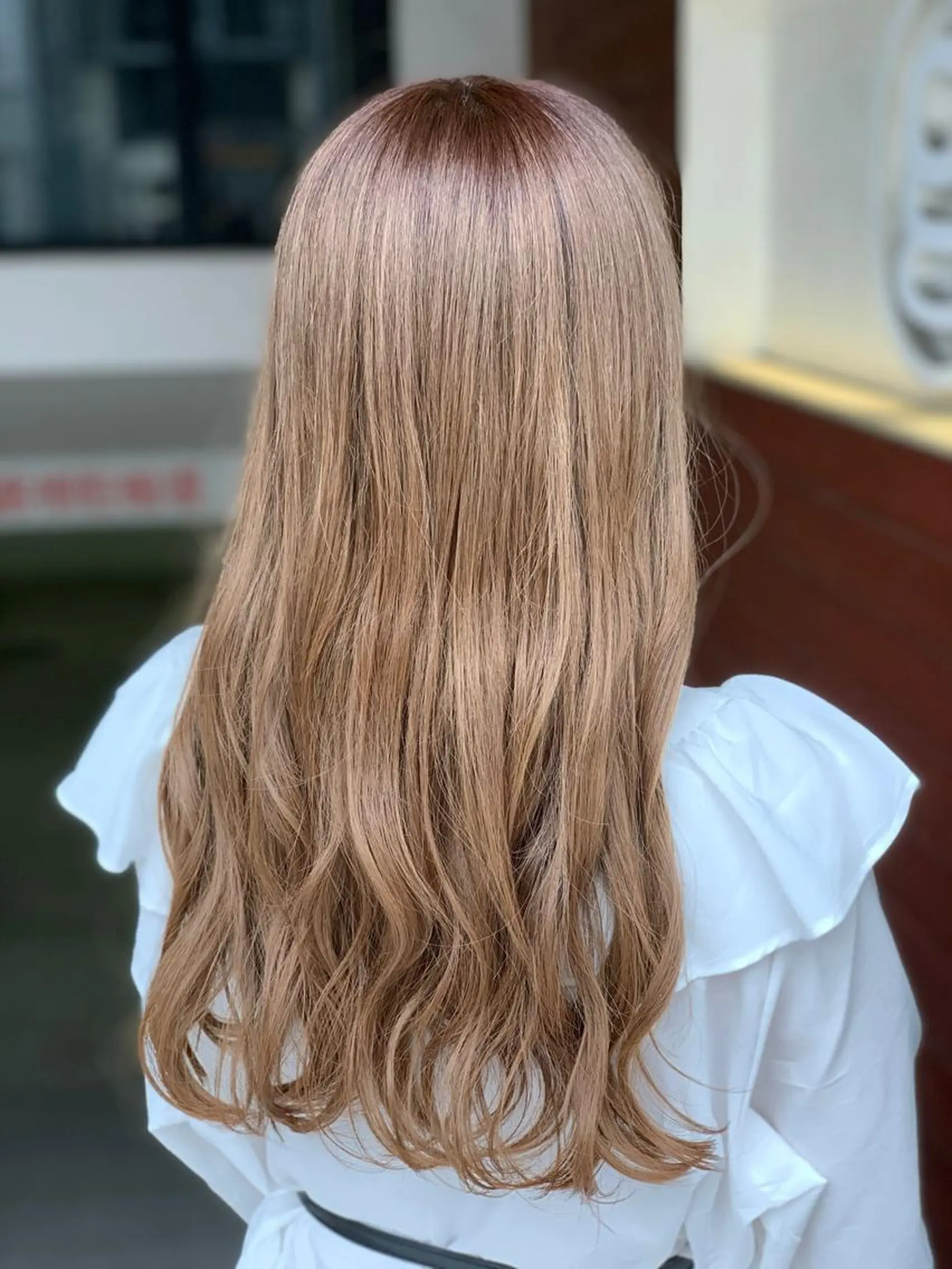 ロング カラー ベージュカラー ミルクティーベージュ IORI #韓国ヘア#髪質改善のヘアスタイル