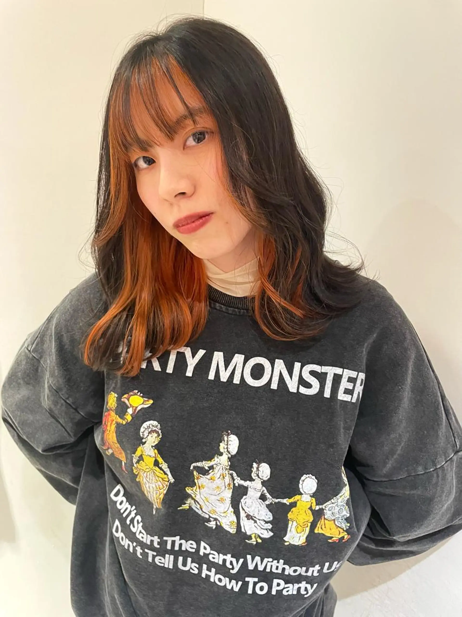 セミロング カラー 透明感カラー オレンジ Asti blanche所属・ショート/ブリーチ mizuki🐋のヘアスタイル