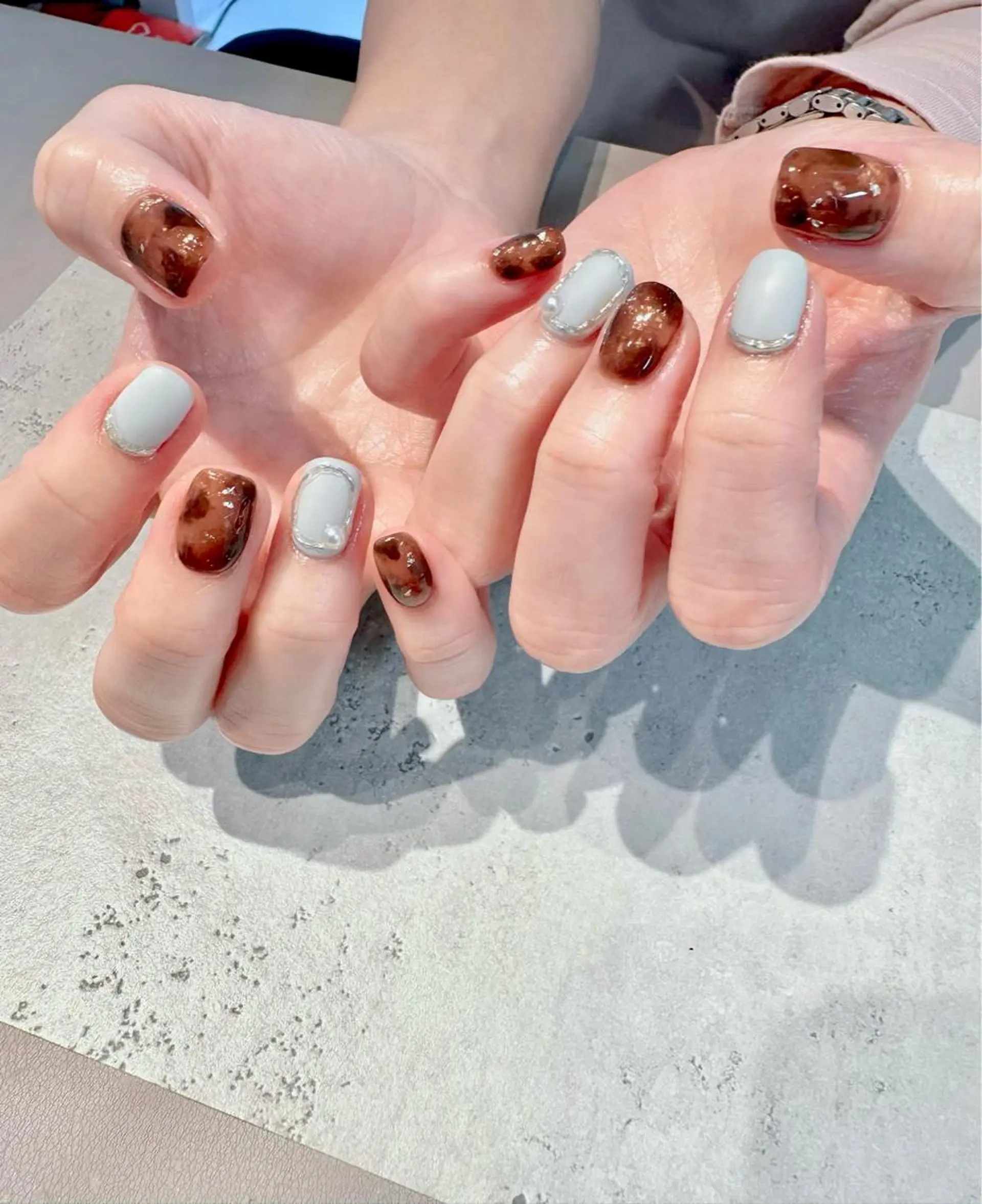 ネイル べっ甲ネイル マットネイル ミラーネイル ハンドネイル Baden Nail ﾊﾞ-ﾃﾞﾝ ﾈｲﾙのネイルデザイン