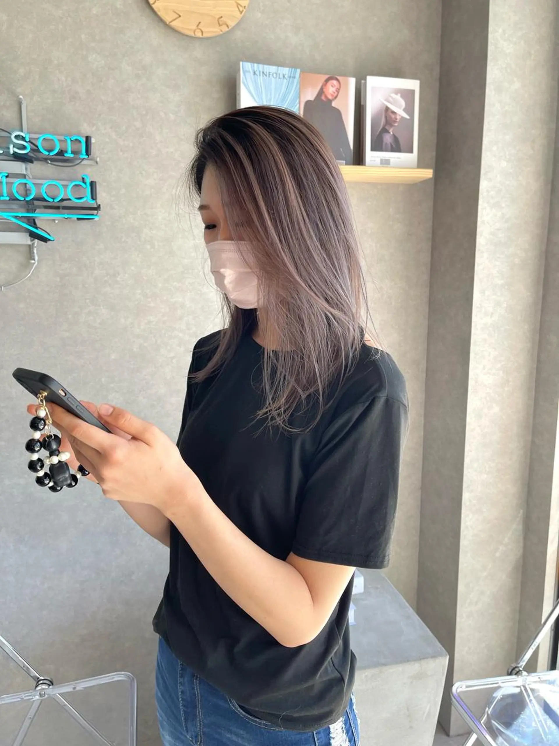 セミロング カラー カット ヘアカラー トリートメント mood tatemachiのヘアスタイル