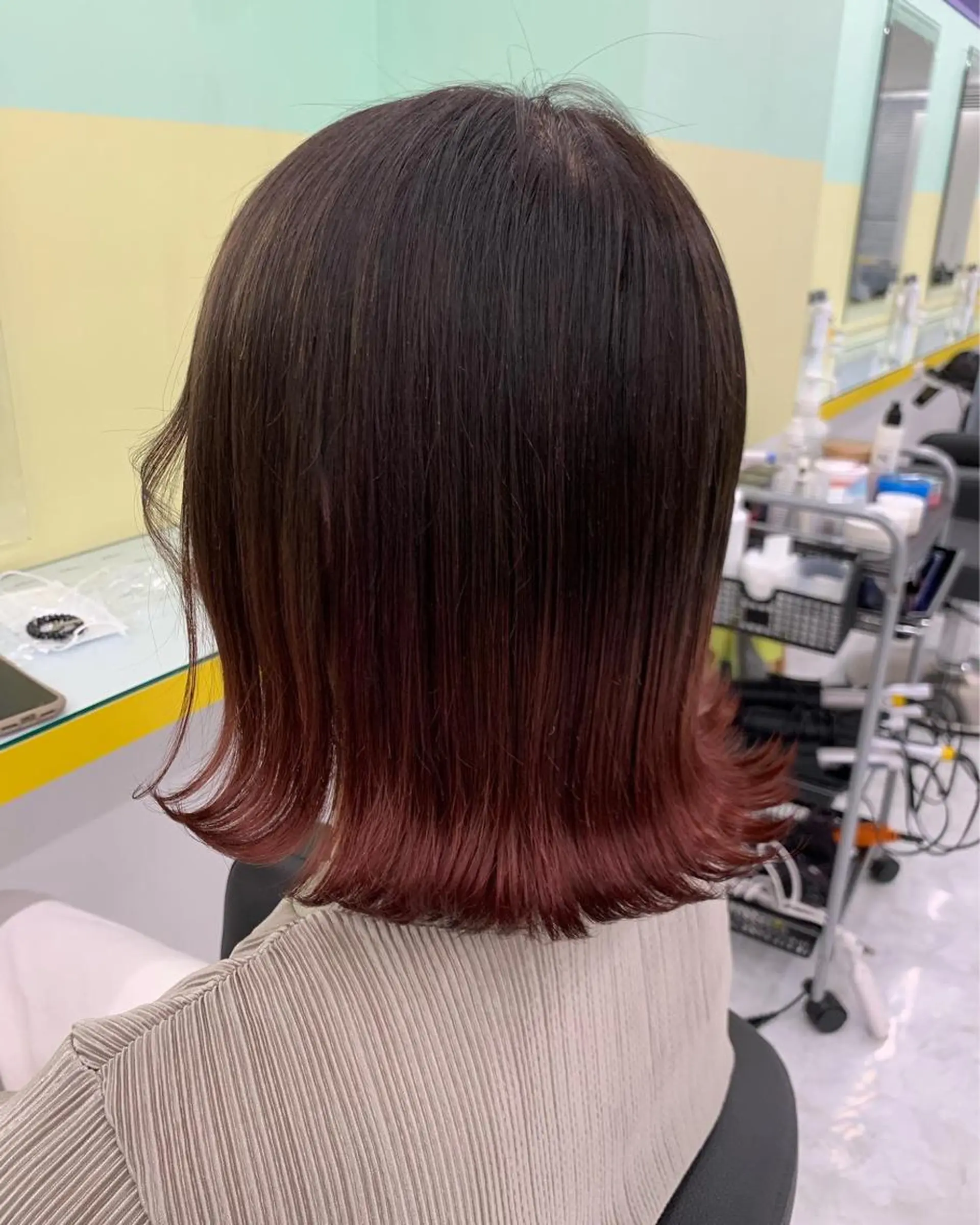 ミディアム ヘアカラー トリートメント ヘッドスパ ヘアセット I S所属・🌿透明感カラー‪ 縮毛矯正✨かずきのヘアスタイル