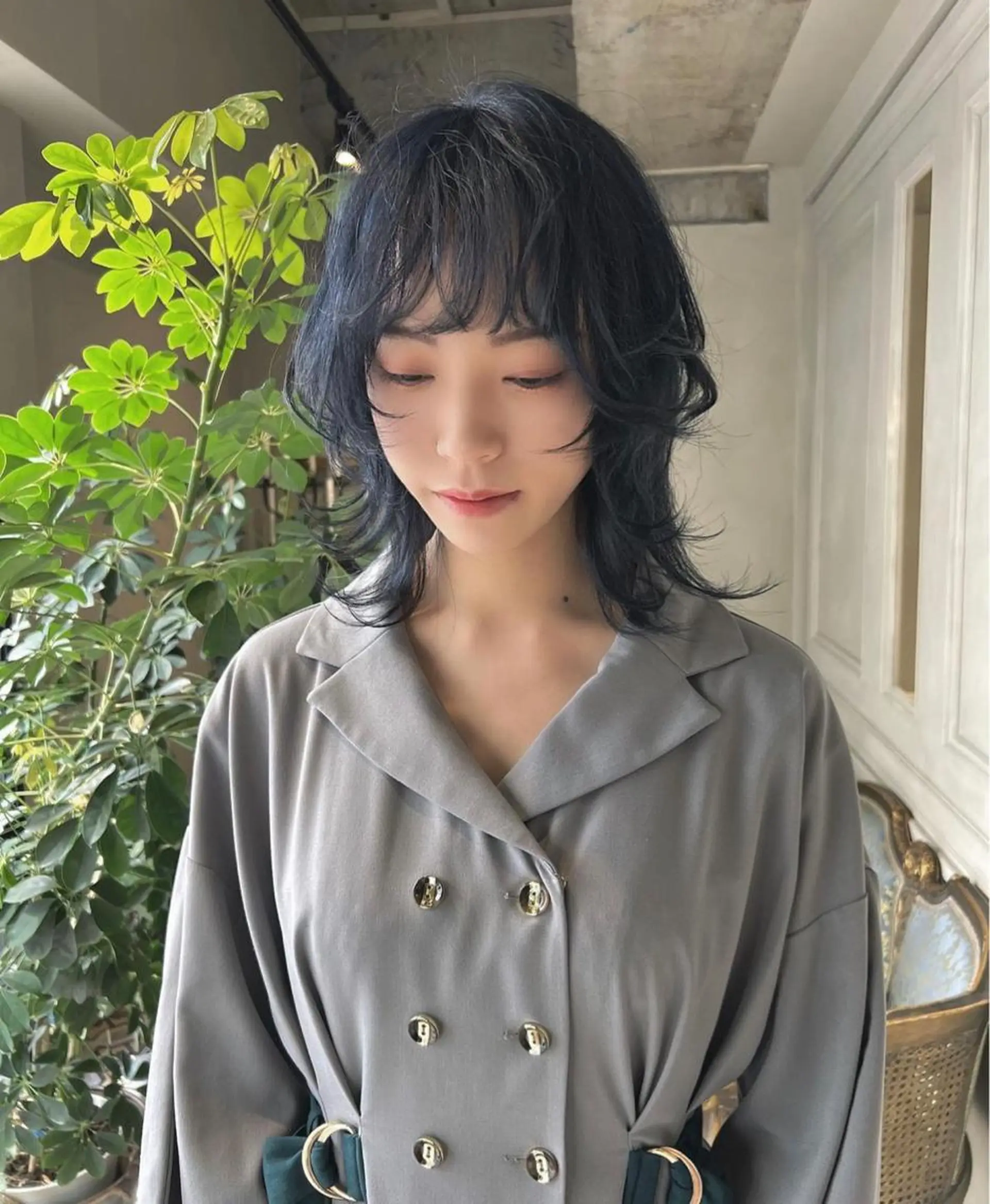 ミディアム ヘアカラー 梅原 大和のヘアスタイル