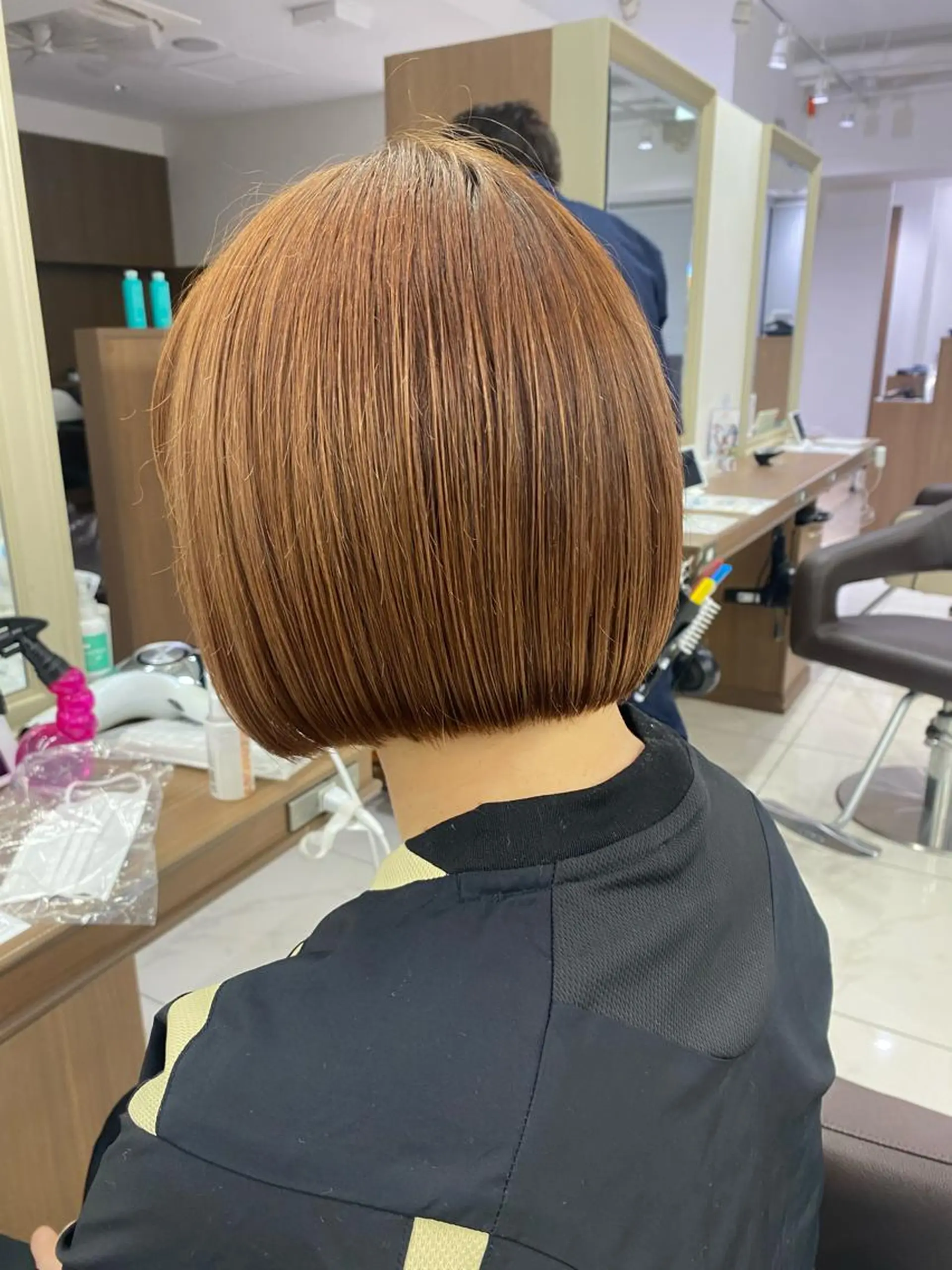 ショート ボブ 長妻莉央/縮毛矯正 髪質改善カラーのヘアスタイル