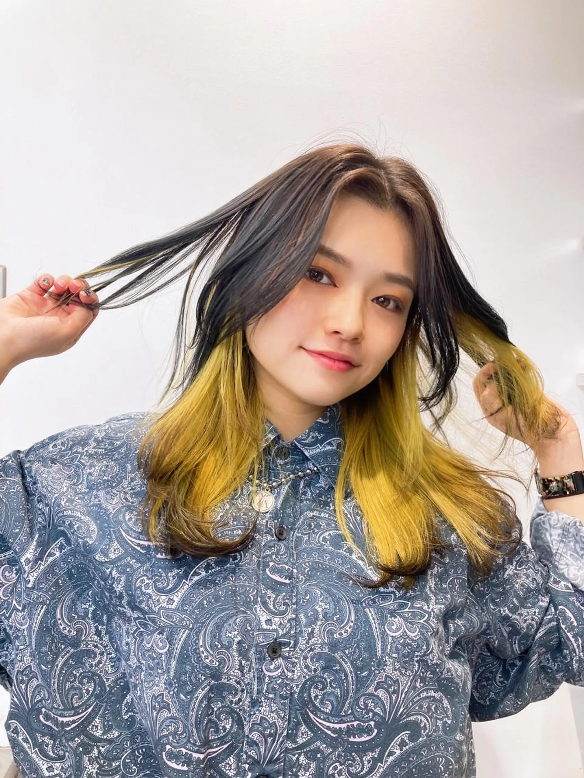 セミロング カット ヘアカラー トリートメント MiRI💜地毛級 エクステ✖似合わせ技のヘアスタイル