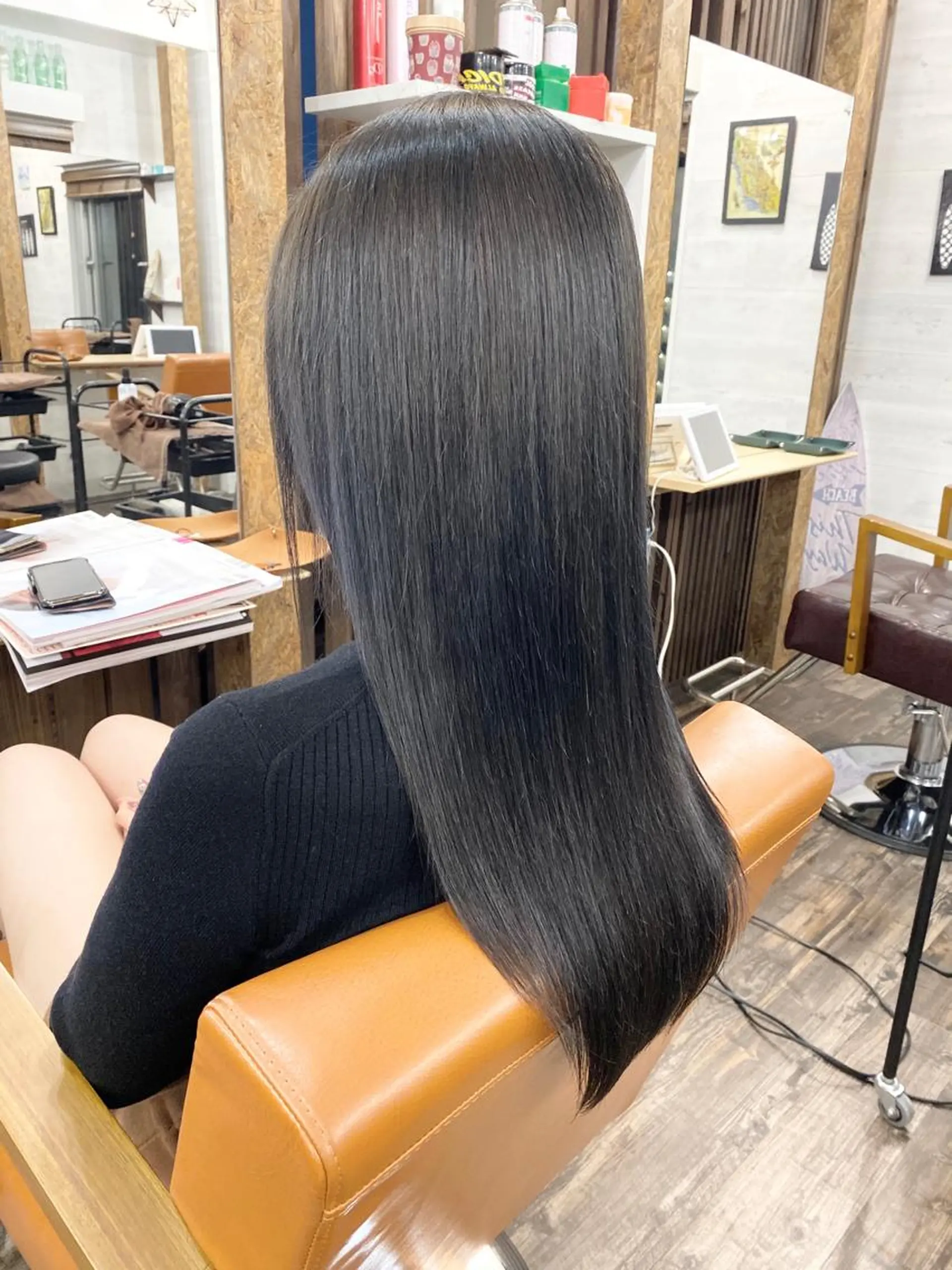 ロング カラー カット 縮毛矯正 プチプラ&ハイクオ リティ✰Lilly✰のヘアスタイル