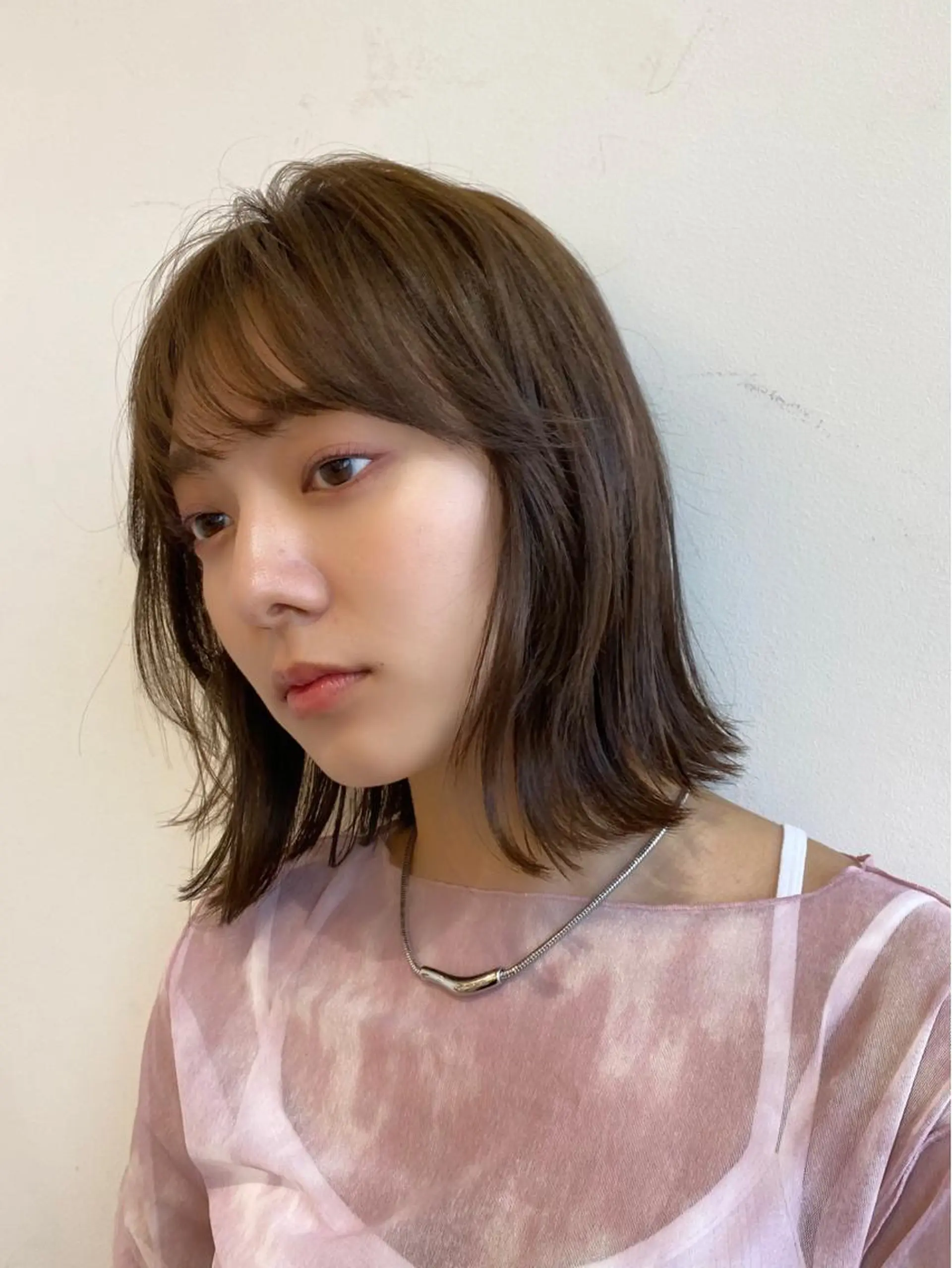 ミディアム カット ヘアカラー トリートメント 似合わせ艶髪カラー ❤️ハダユミのヘアスタイル