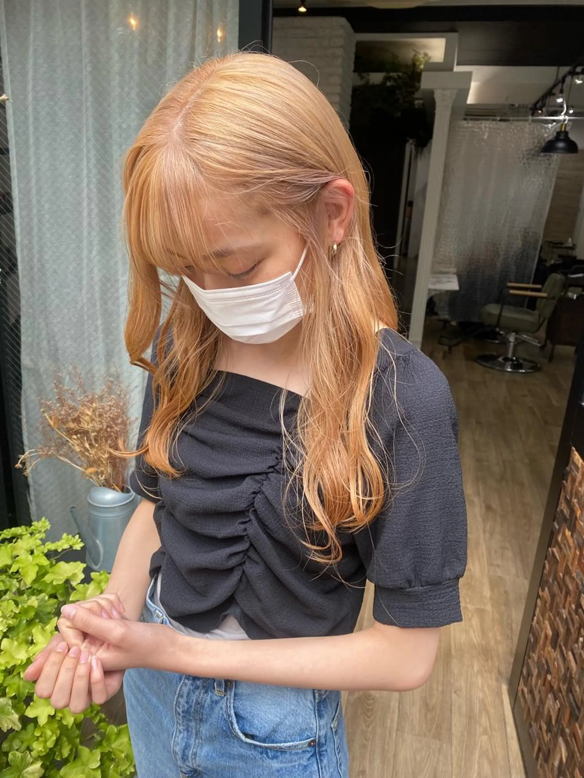 ロング カラー ヘアアレンジ ブリーチ ヘアカラー トリートメント あおい 🍒暖色カラーのヘアスタイル