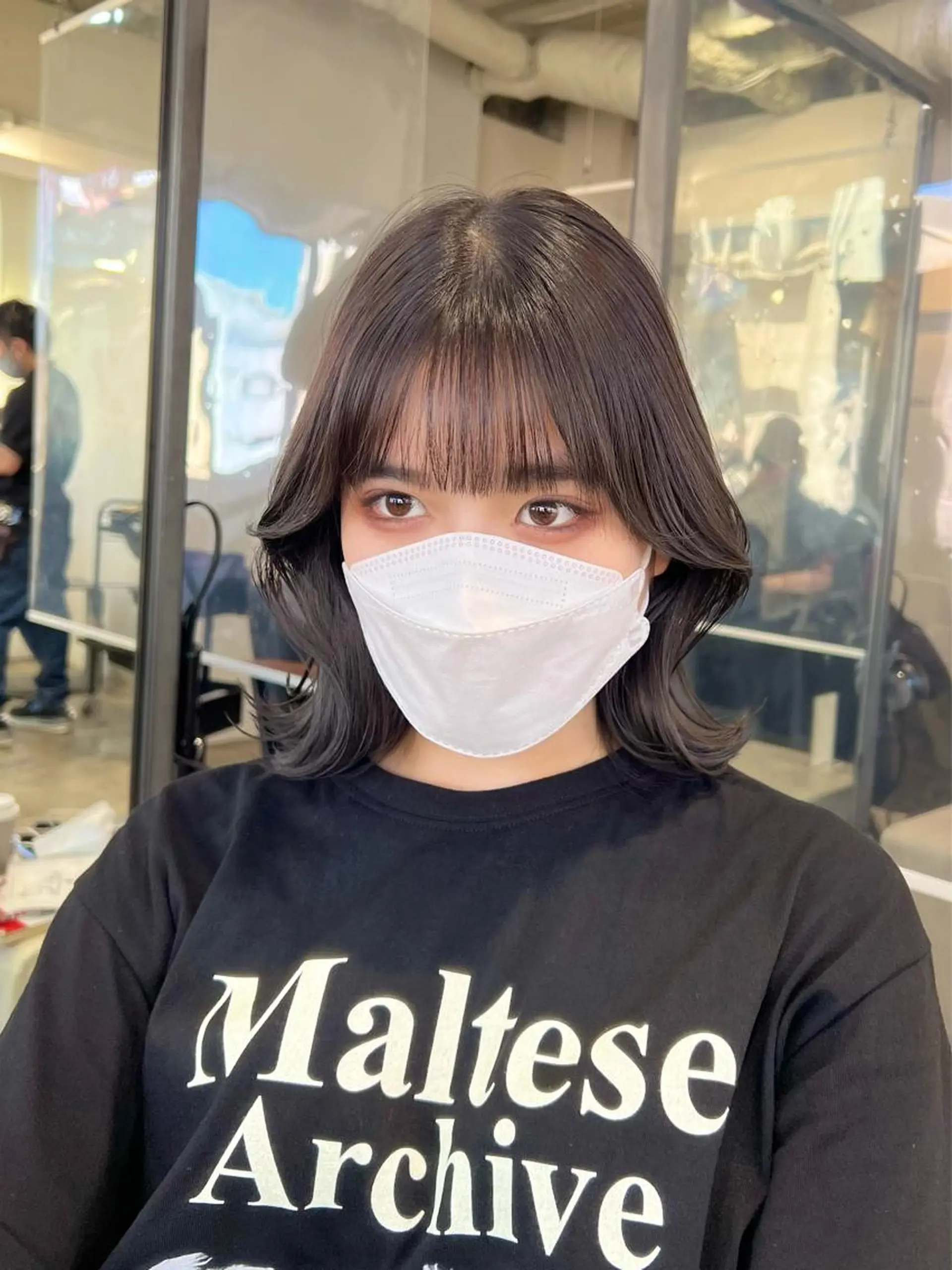 ミディアム カラー 透明感カラー くびれヘア カット トリートメント 【韓国風くびれヘア】 joule小木曽輝のヘアスタイル