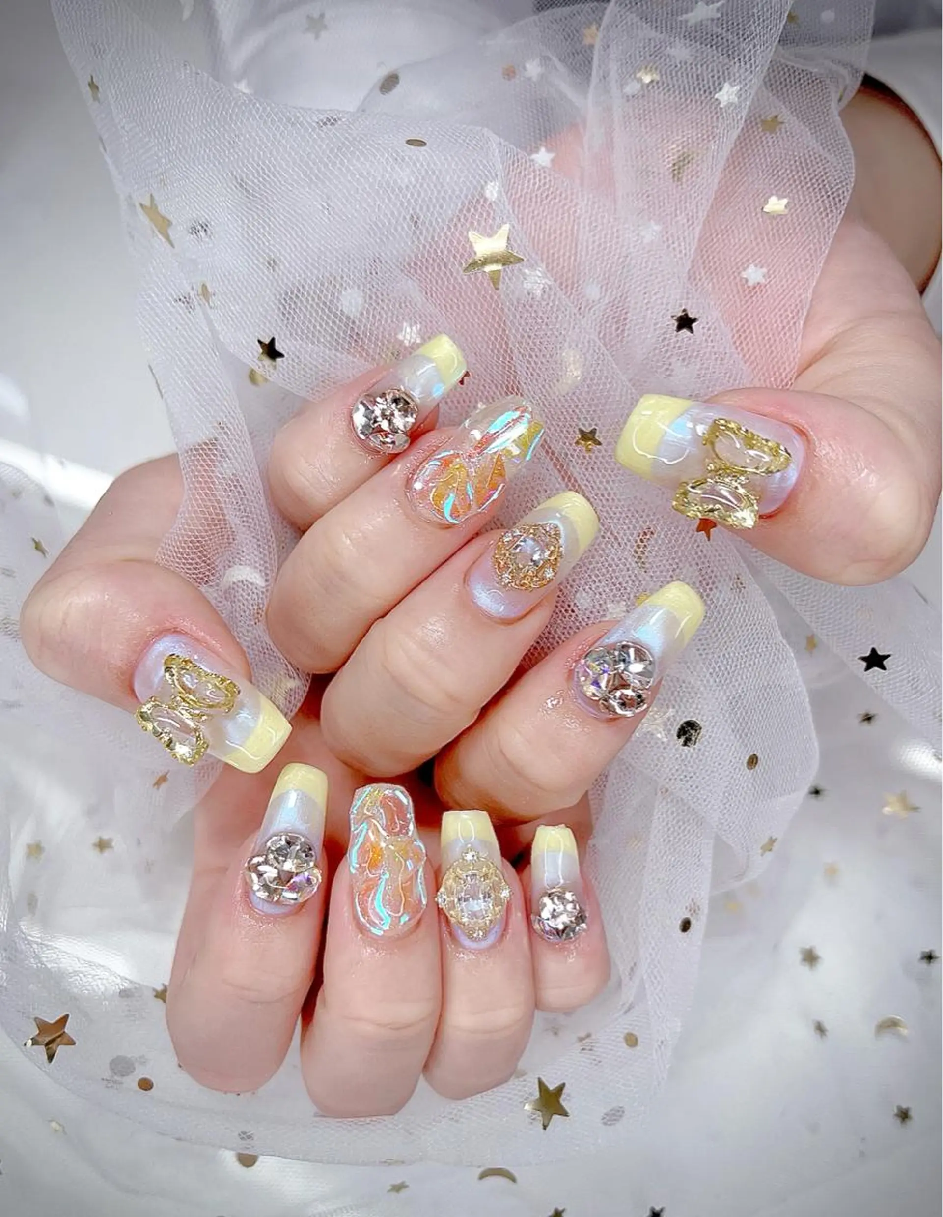 ネイル I-nailロング /ワンホン/キラキラのネイルデザイン