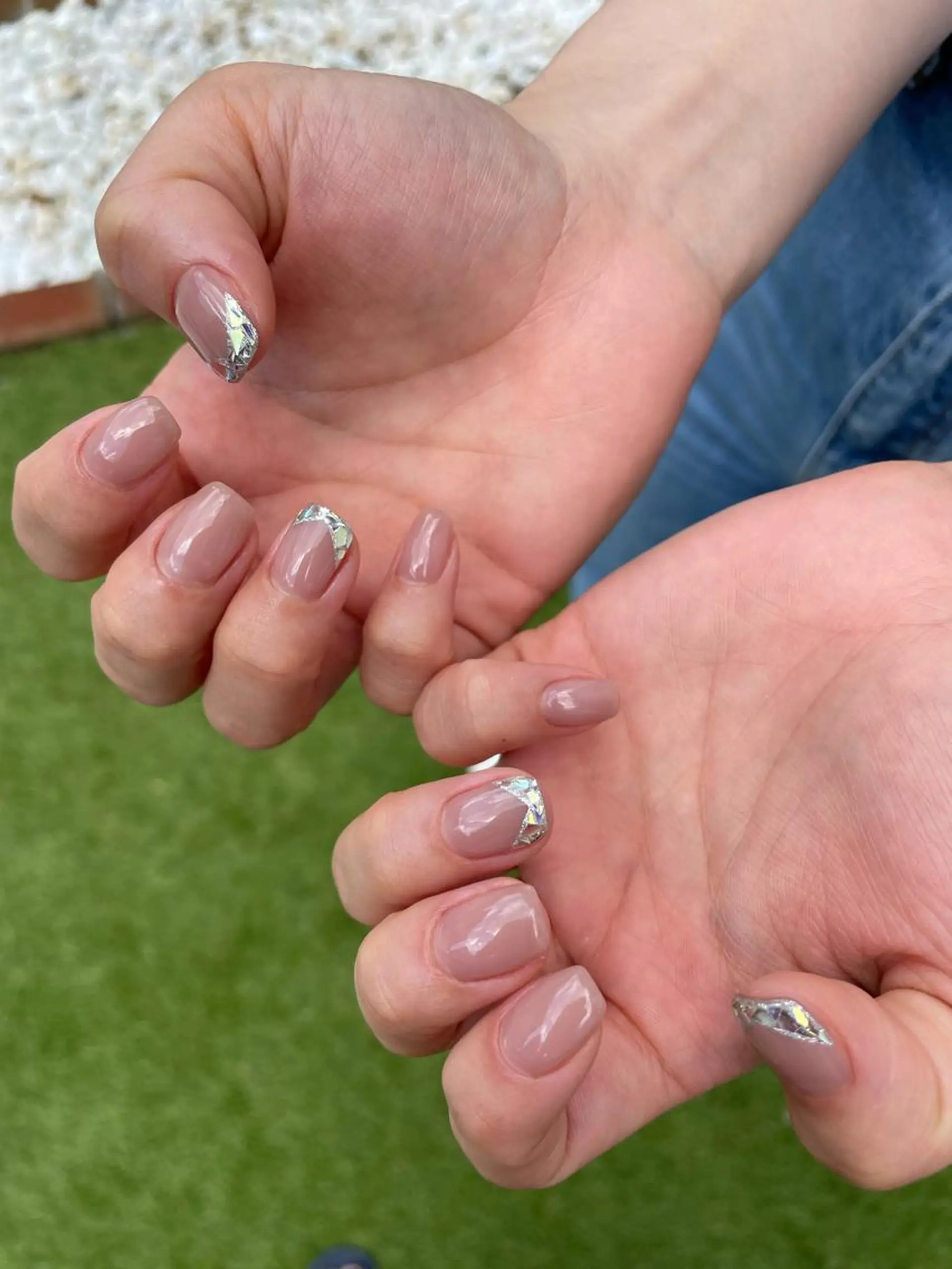 ネイル フレンチネイル ガラスフレンチ ハンドネイル kipinail 川﨑えりかのネイルデザイン