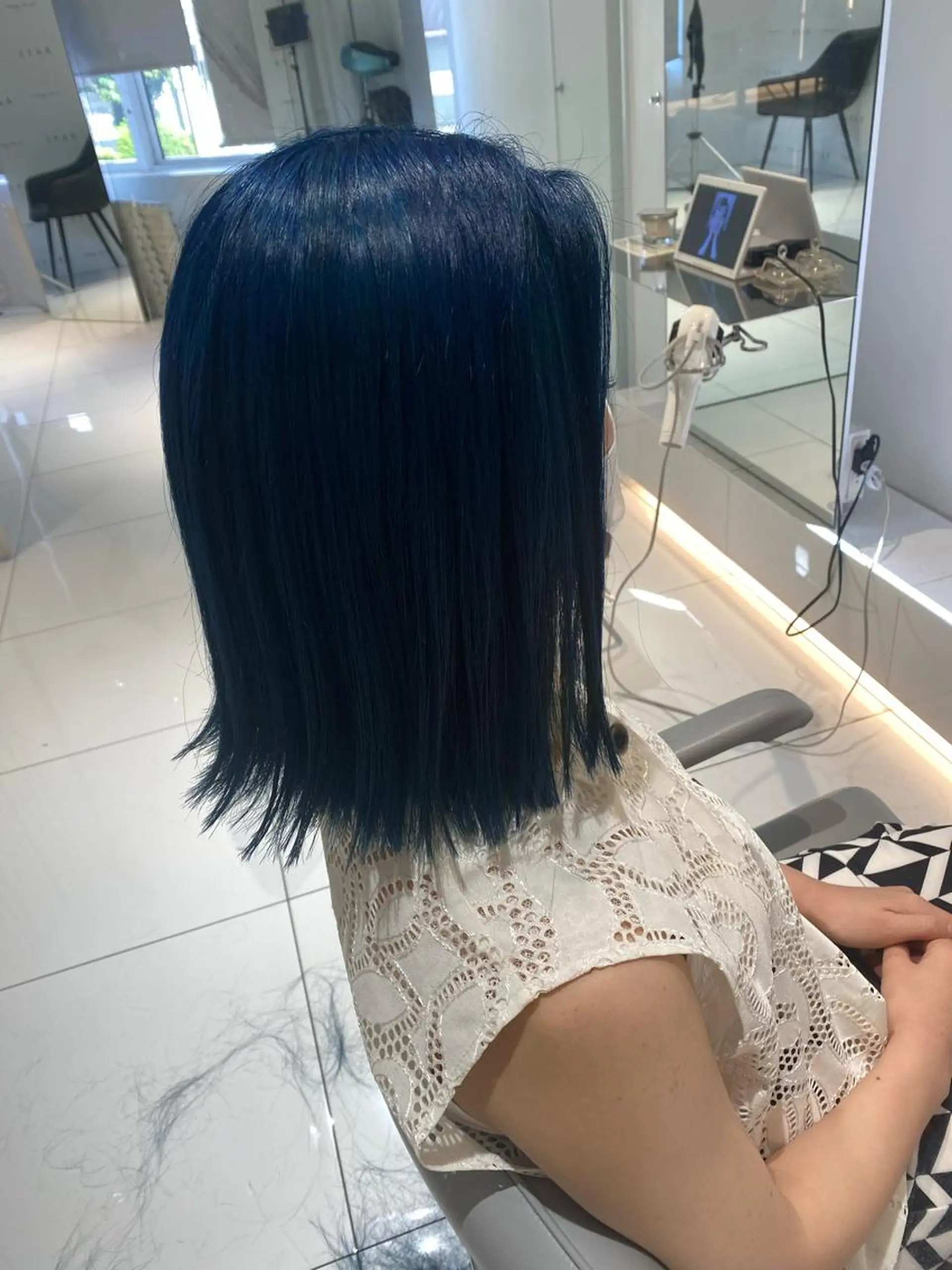 ミディアム カラー ヘアカラー ｱｵﾇﾏﾐﾕ☁️ /ボブ/ハイトーン/のヘアスタイル