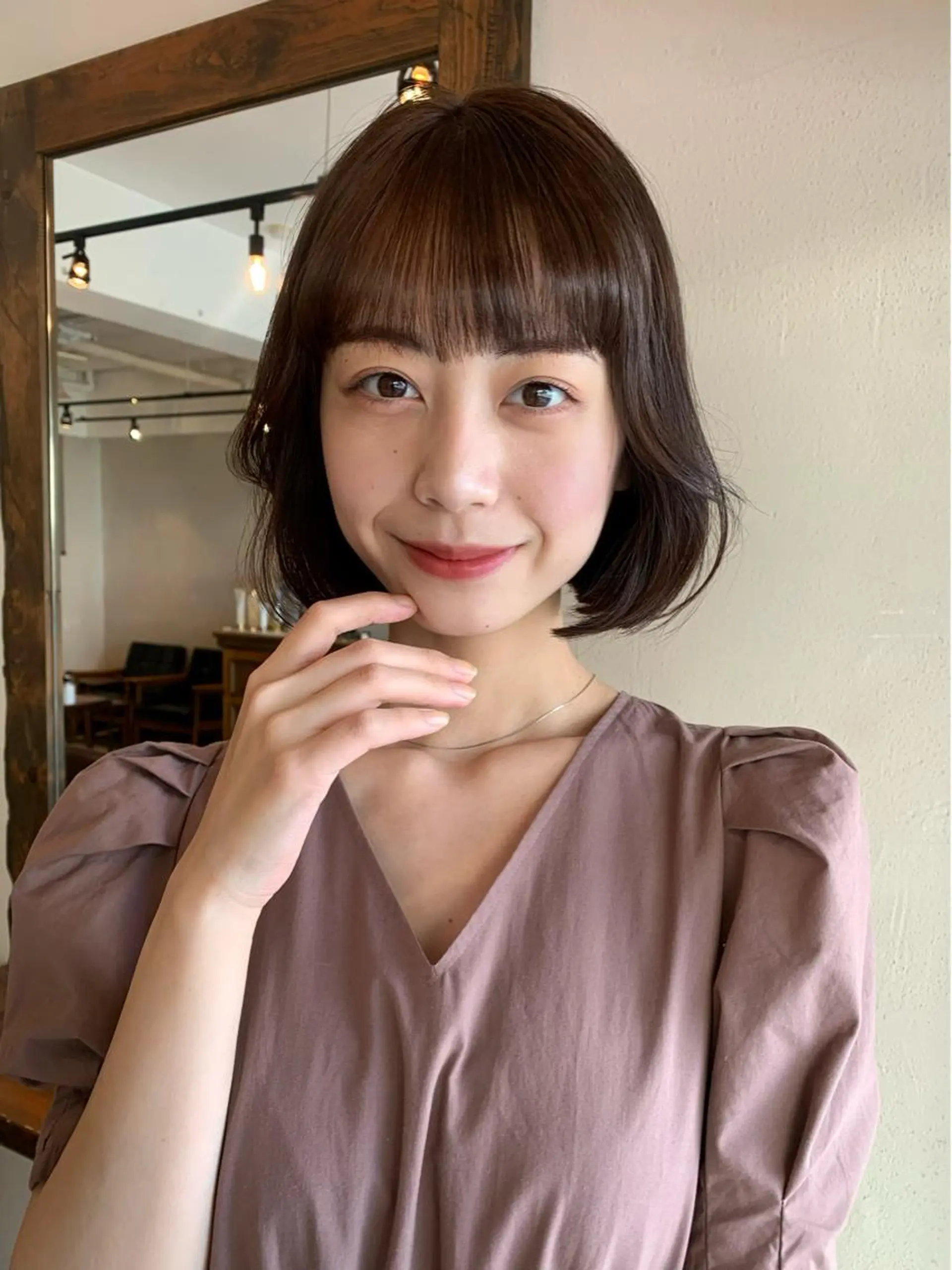 ショート カラー 透明感/オリーブ/ グレージュ/YUKAのヘアスタイル