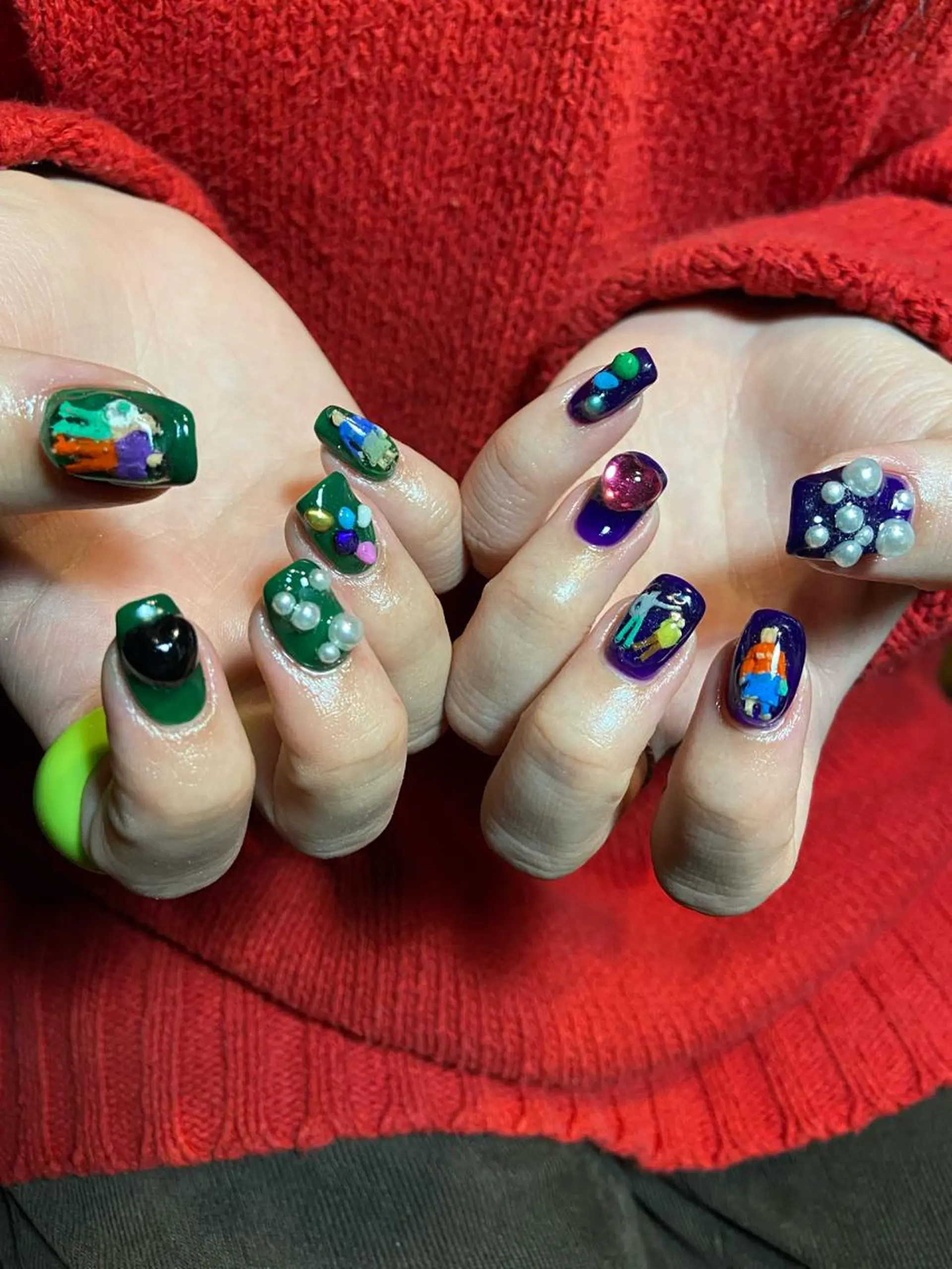 ネイル アートネイル ブラウン クリアネイル . unffのネイルデザイン