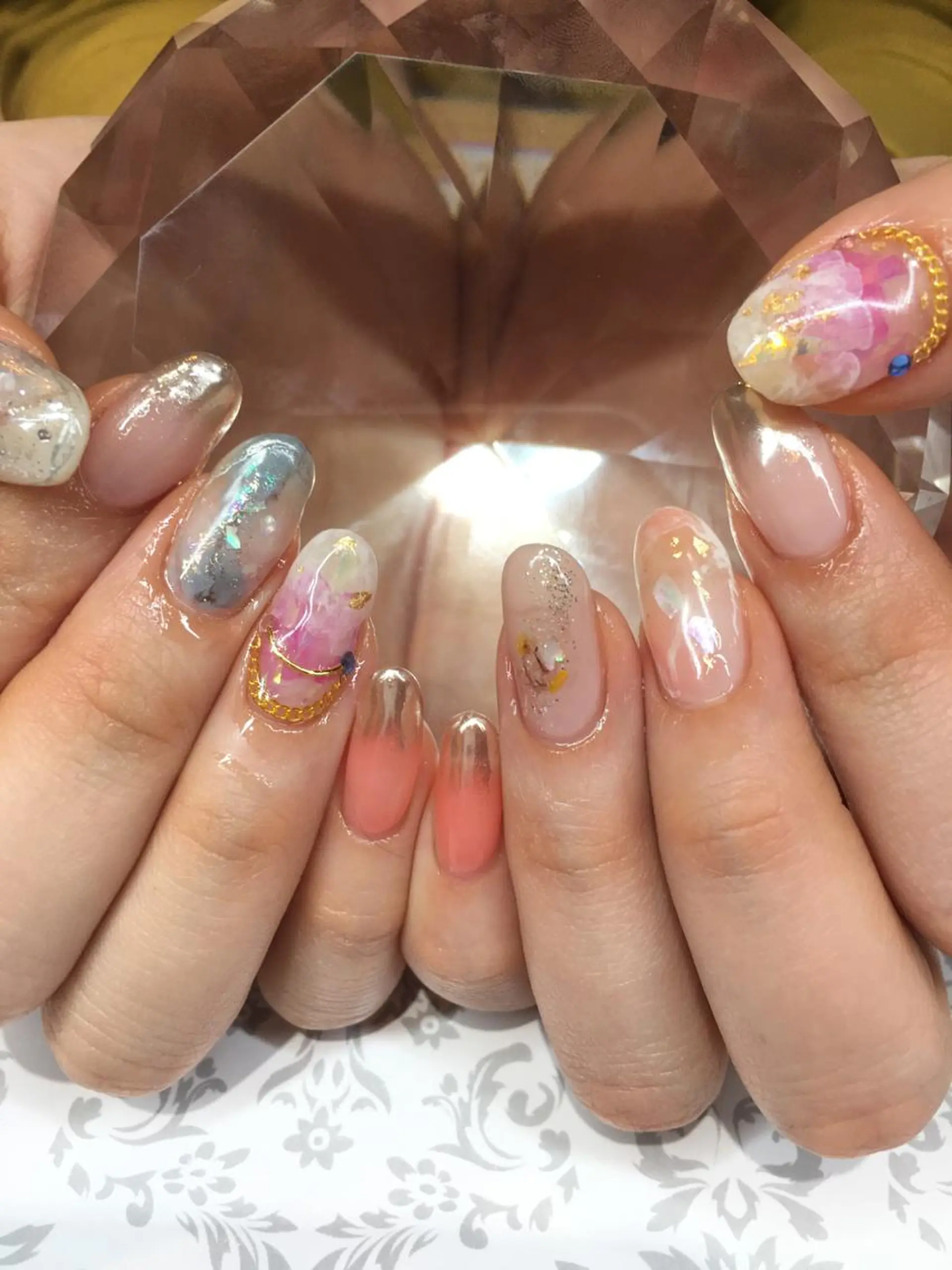 ネイル 大理石ネイル(マーブル) 持ち込み ハンドネイル glow_ nailのネイルデザイン