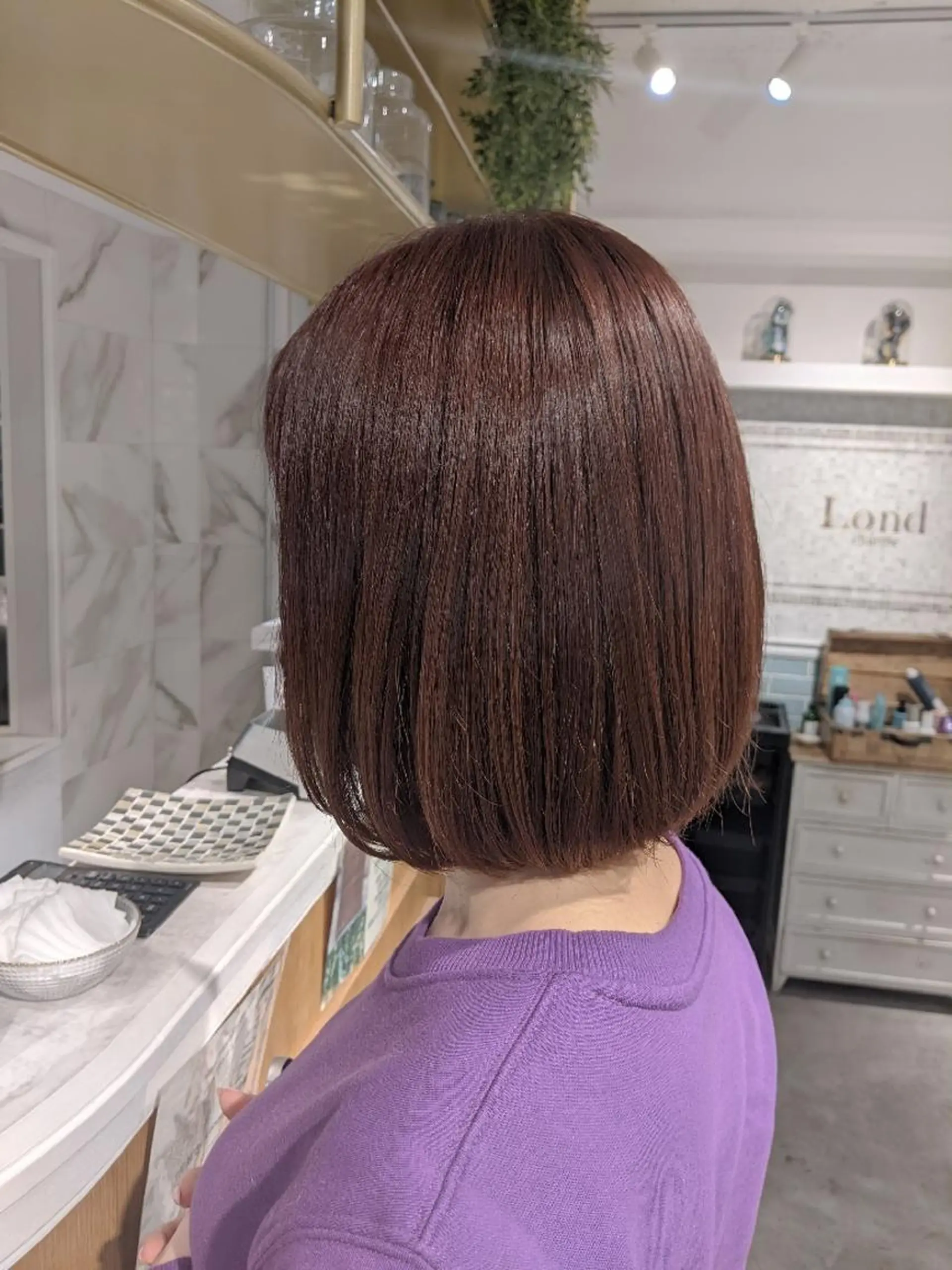 ミディアム カット ヘアカラー トリートメント 縮毛矯正/レイヤー 💎やまもとちひろのヘアスタイル