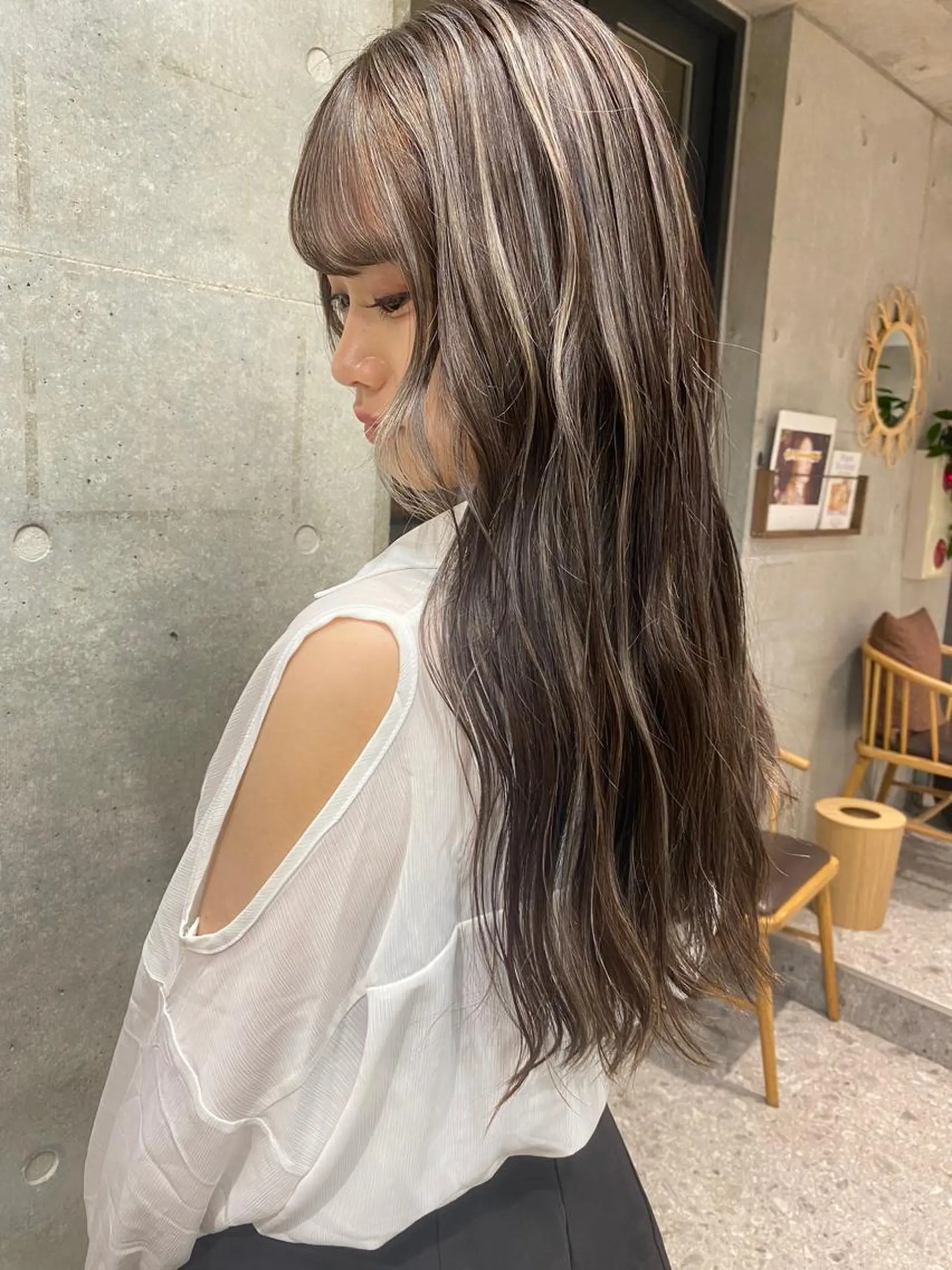 ロング カラー ﾃﾞｻﾞｲﾝｶﾗｰ 🤍ｼﾉﾌﾞ🤍のヘアスタイル