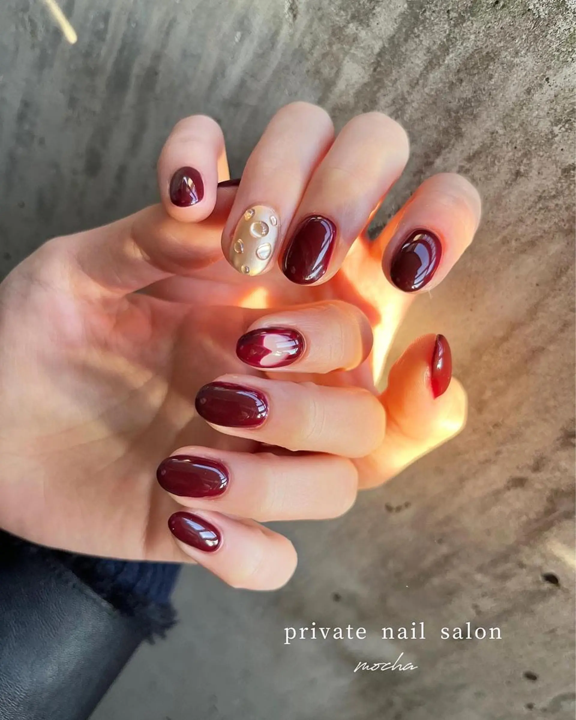 ネイル アートネイル カジュアル チークネイル フレンチネイル ジェルネイル ハンドネイル mocha nailのネイルデザイン