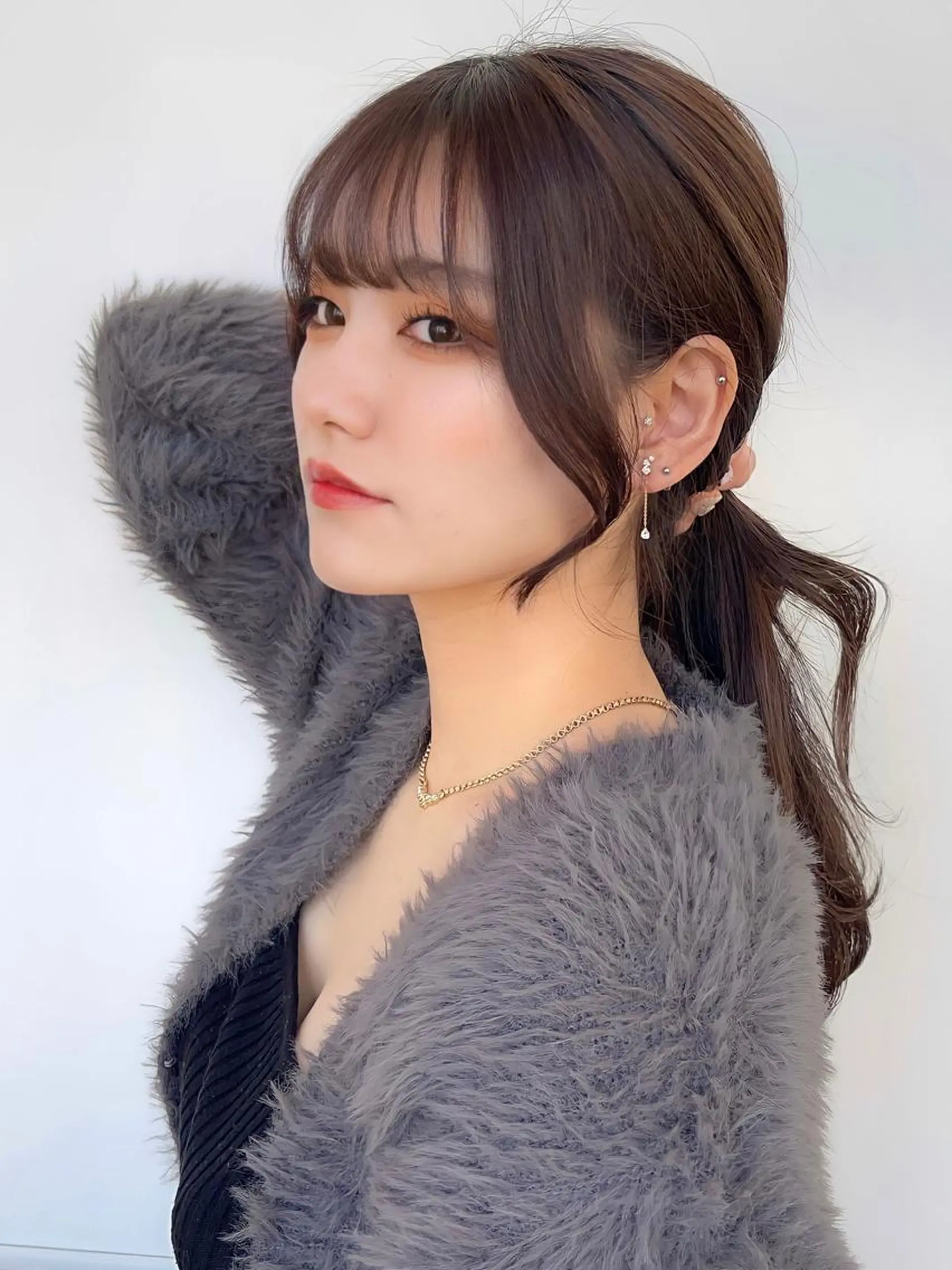 セミロング カラー ベージュカラー ブラウンカラー ミルクティーベージュ くびれヘア 顔まわりレイヤー 顔周り特化/韓国ヘア /レイヤー/吉野幸大のヘアスタイル