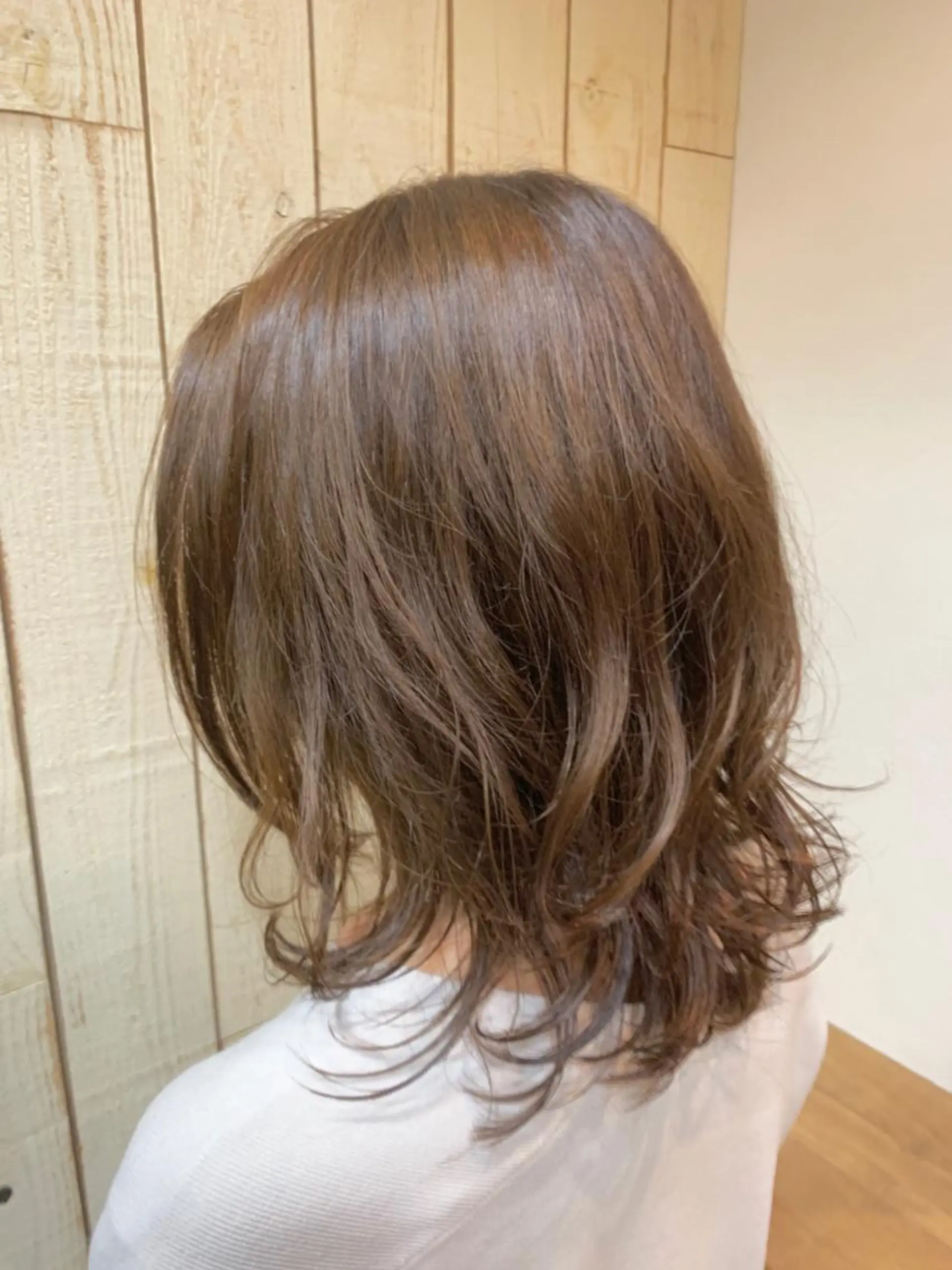 ミディアム カラー パーマ カット ヘアカラー パーマ トリートメント 透明感/ 美髪矯正/田中恭のヘアスタイル