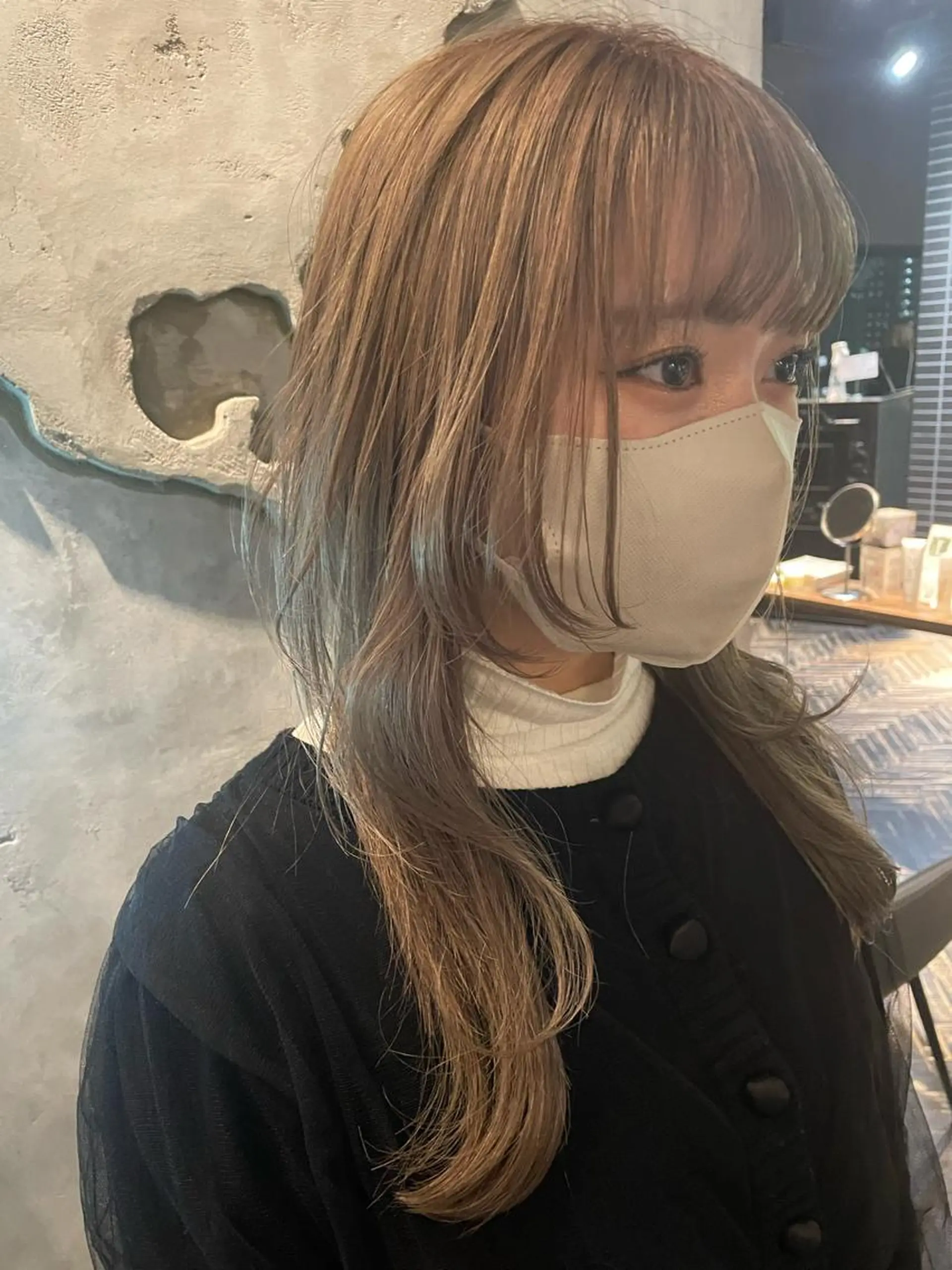 ミディアム 顔周りカット レイヤー/ショート透 明感カラー/西田祐賀のヘアスタイル