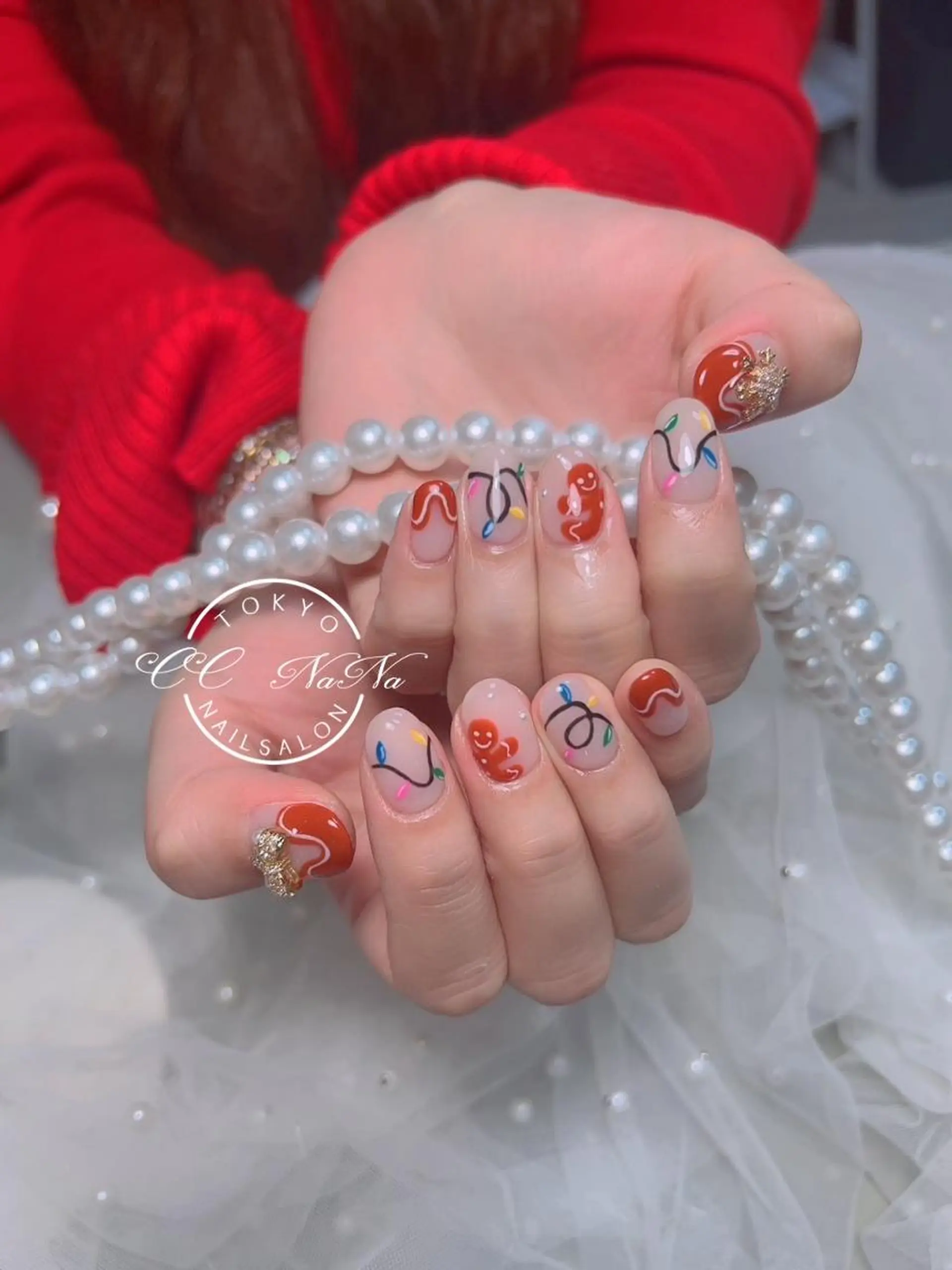 ネイル アートネイル 冬ネイル クリスマス ハンドネイル 💎CC・NaNa 韓国風ネイル🌙Cのネイルデザイン