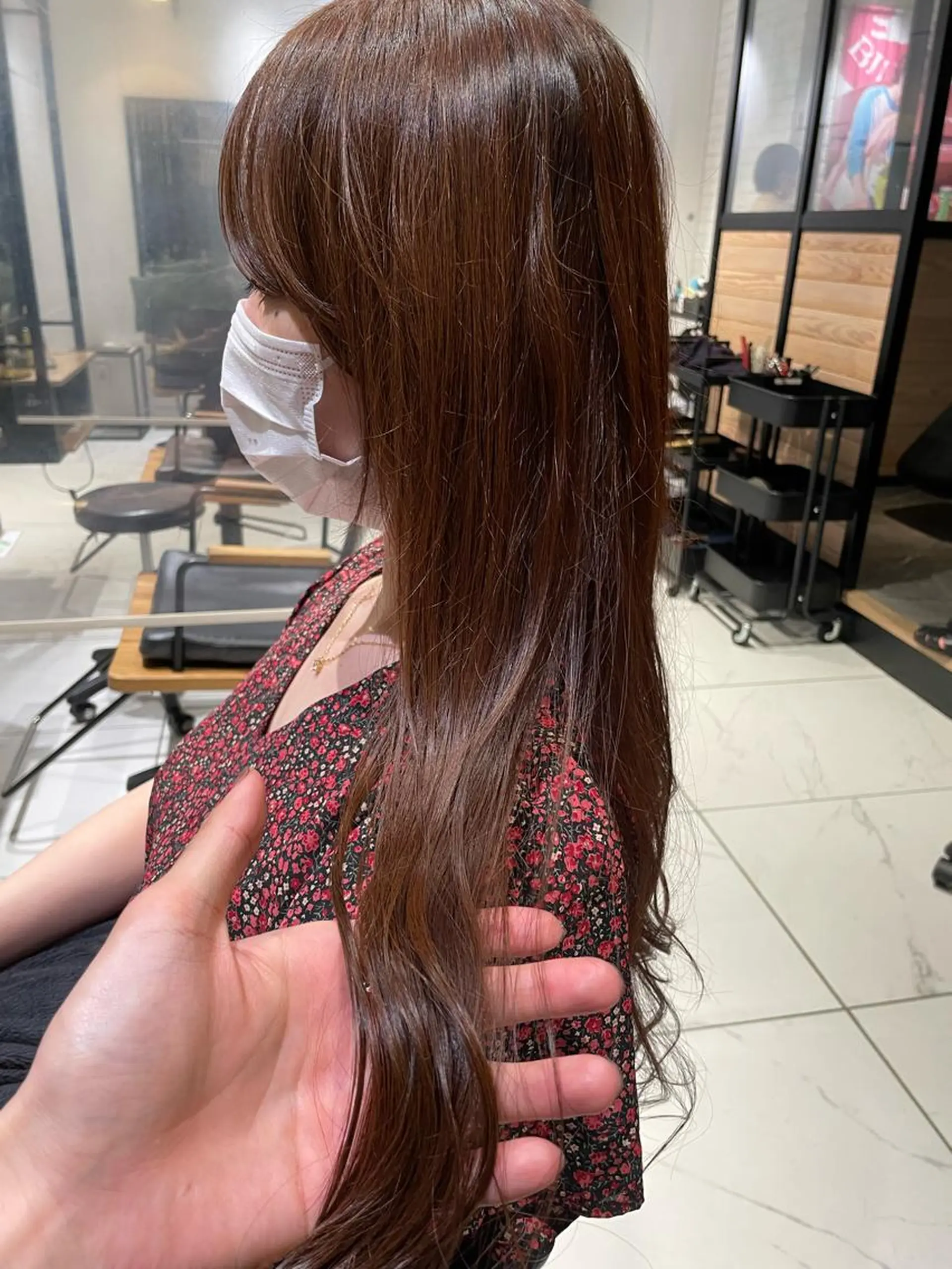 ロング カラー ブラウンカラー チョコレートブラウン カット ヘアカラー トリートメント 弱酸性ストレート 髪質改善/小野寺のヘアスタイル