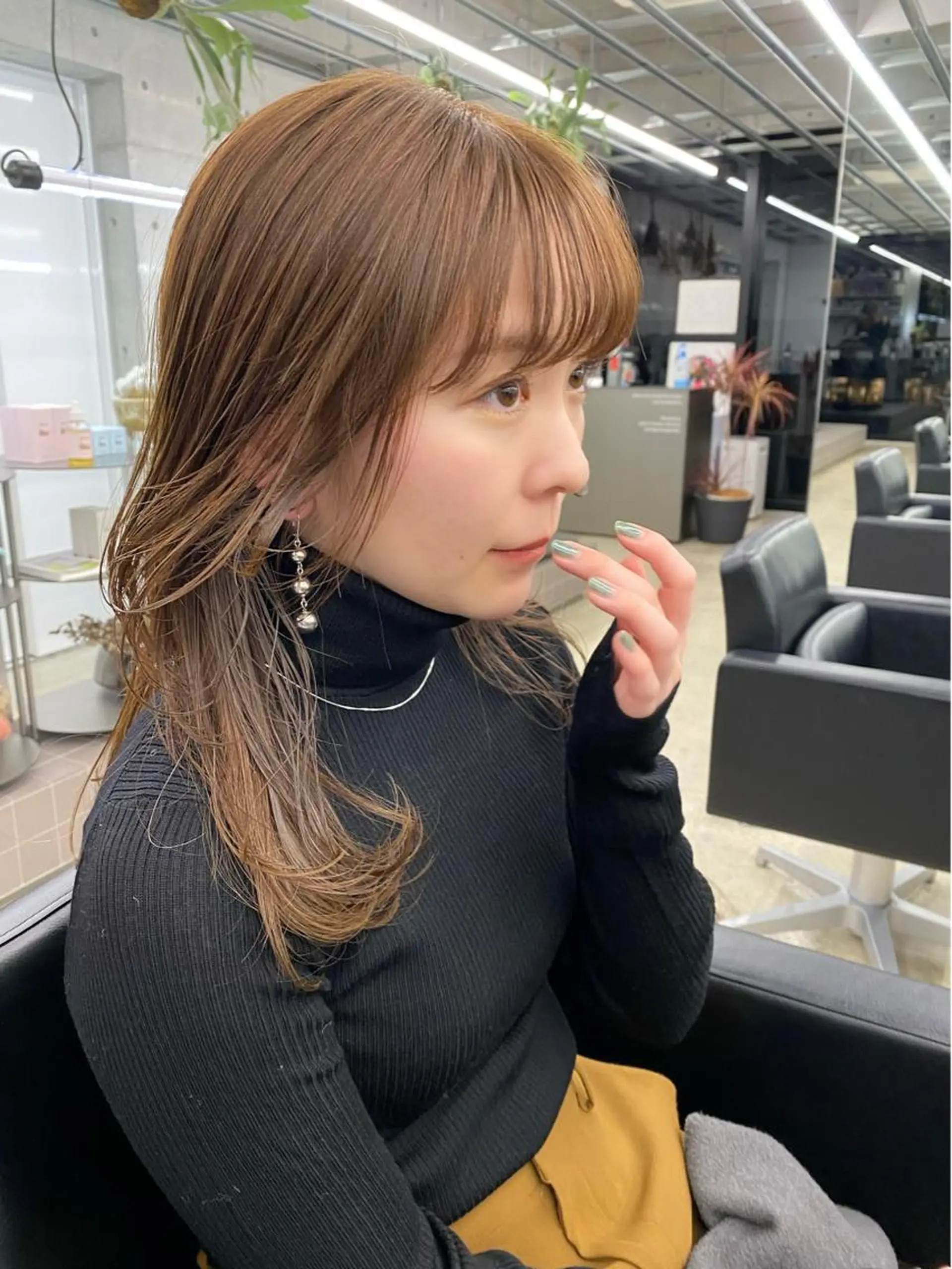 セミロング カラー 似合わせカット レイヤー/ボブのヘアスタイル