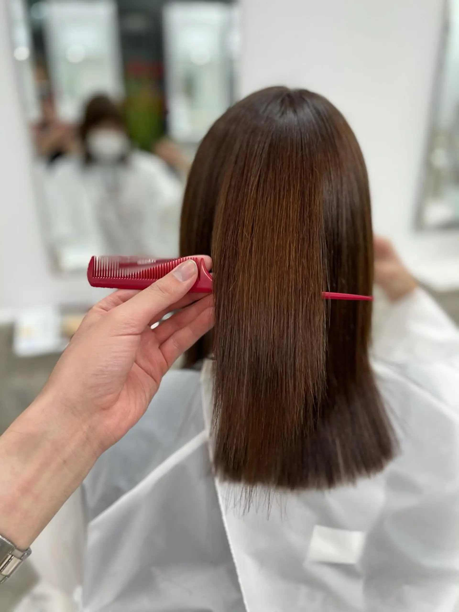 セミロング 縮毛矯正 相武台ショート特化 💐川崎希💐のヘアスタイル