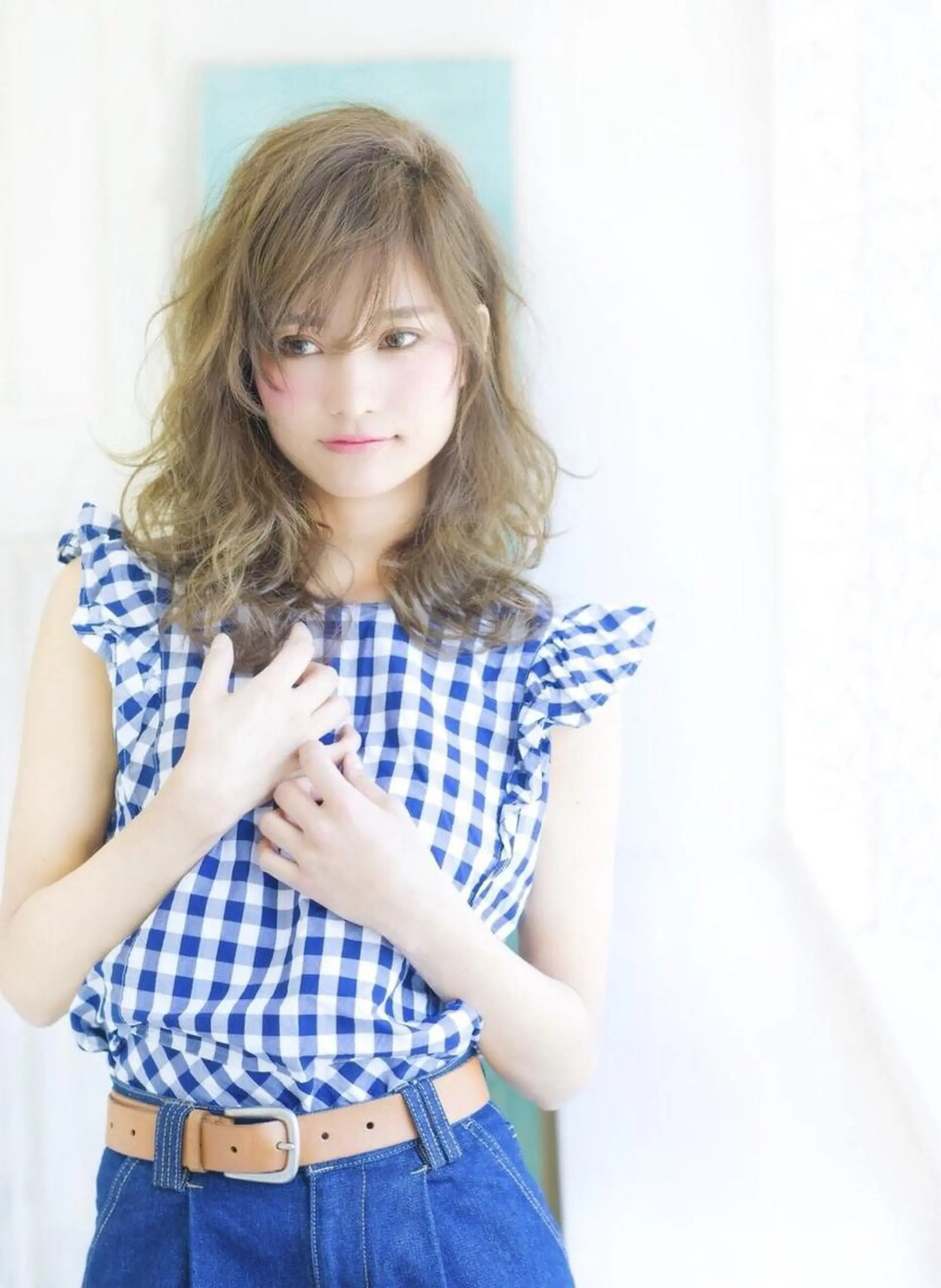 セミロング 髪質改善　縮毛の達人 矢井由真のヘアスタイル